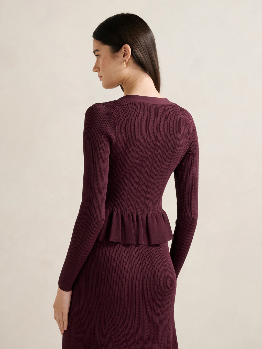 Lilia Ruffle Detail Knit Cardigan