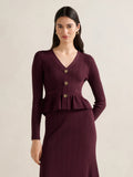 Lilia Ruffle Detail Knit Cardigan