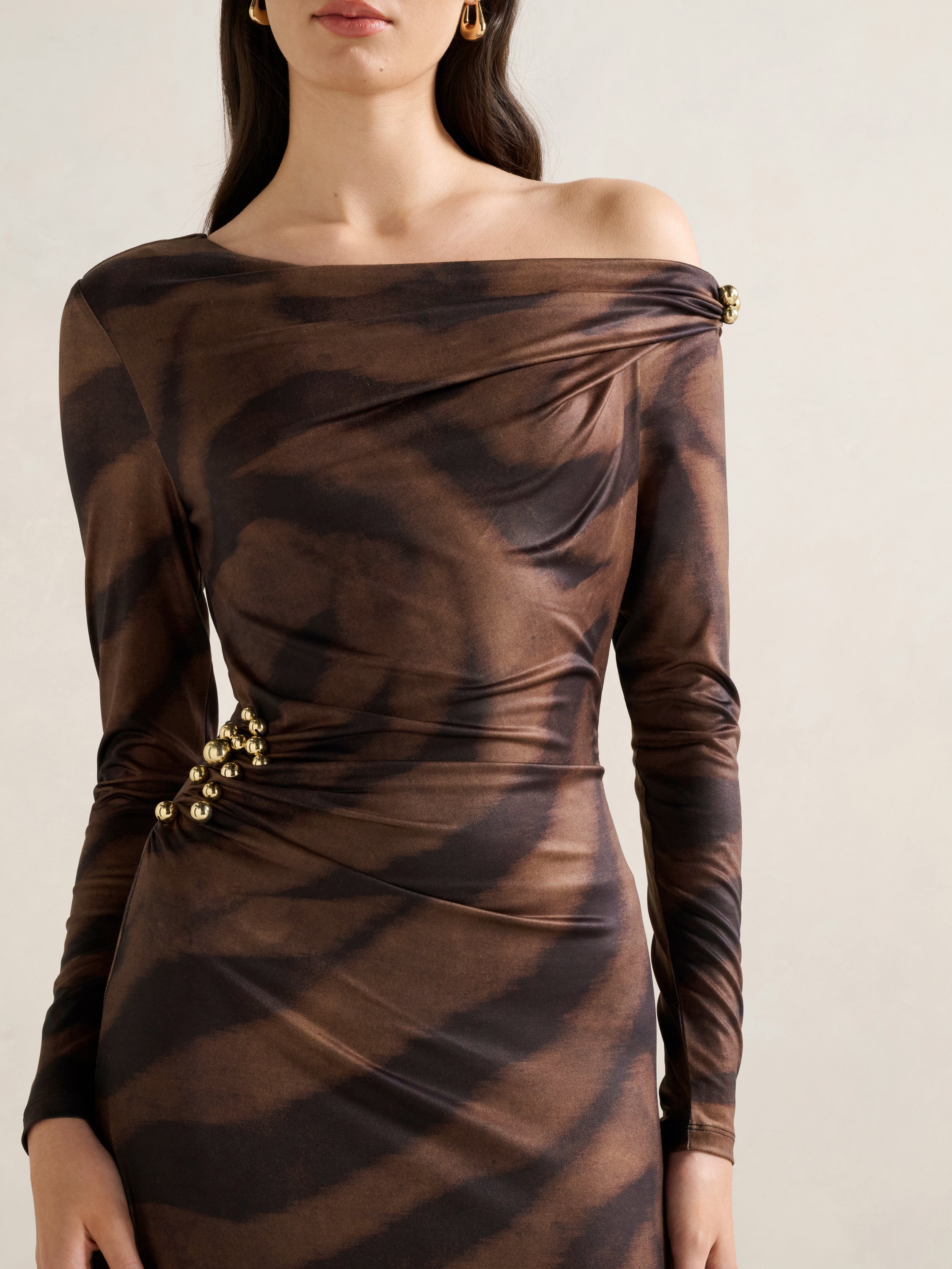Aimee One Shoulder Print Maxi Dress