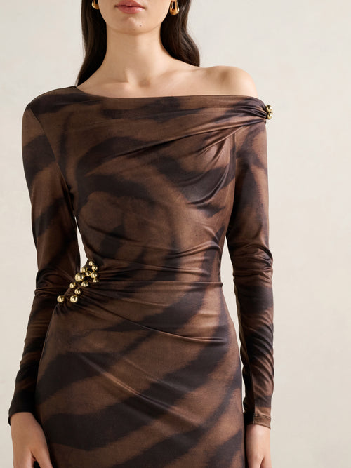 Aimee One Shoulder Print Maxi Dress