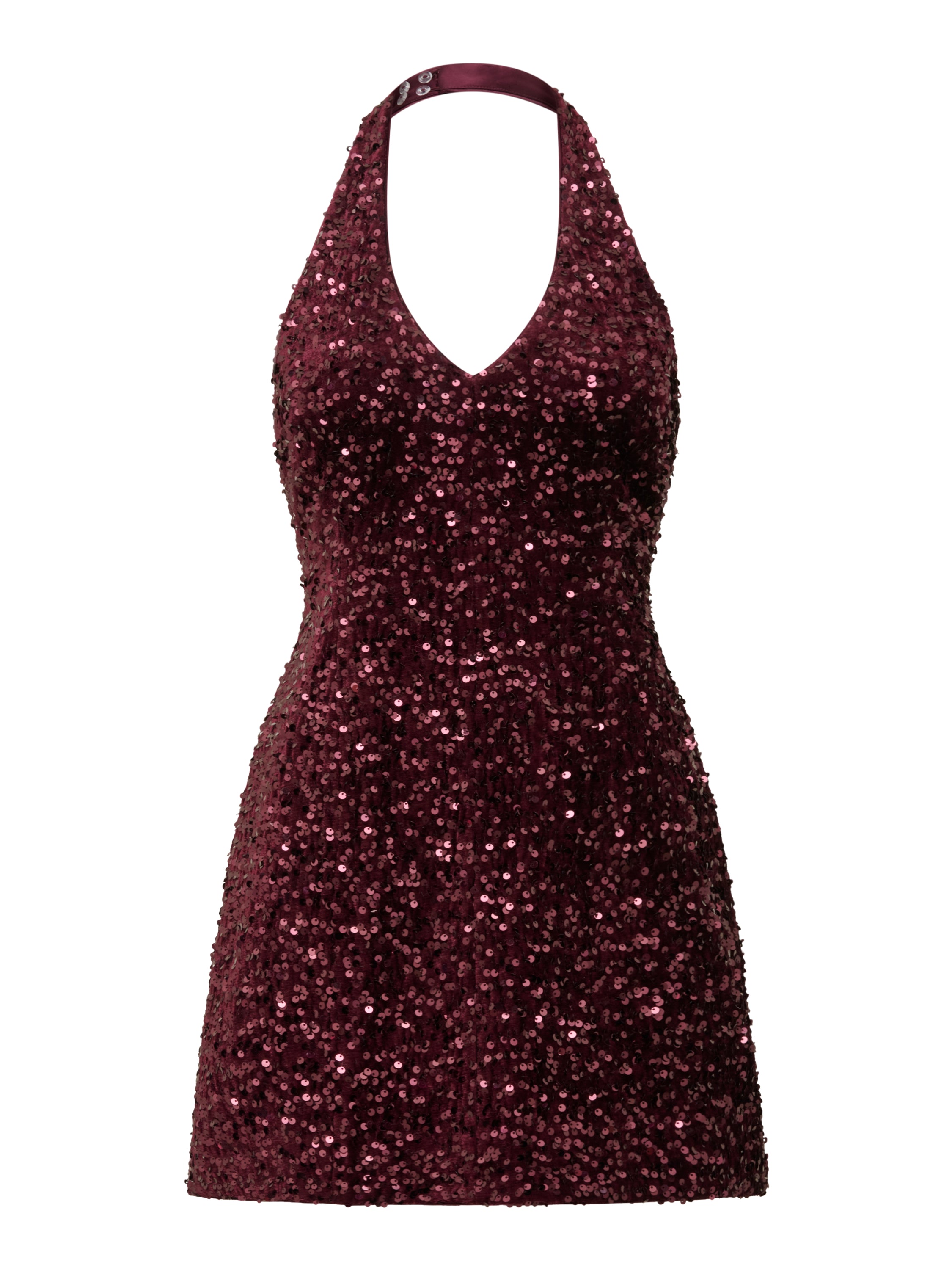 Riley Petite Sequin Halter Mini Dress