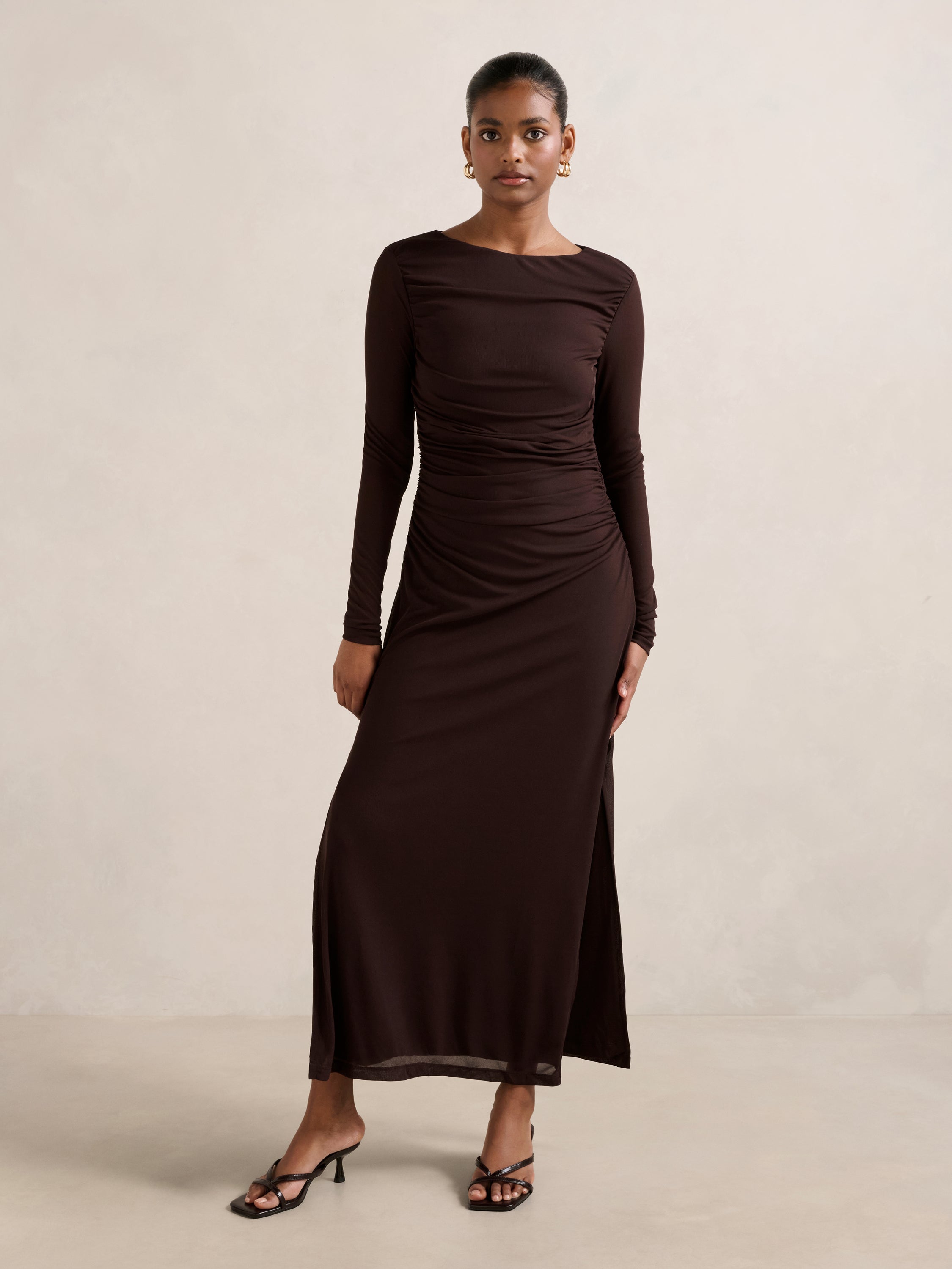 Brittany Petite Mesh Midi Dress