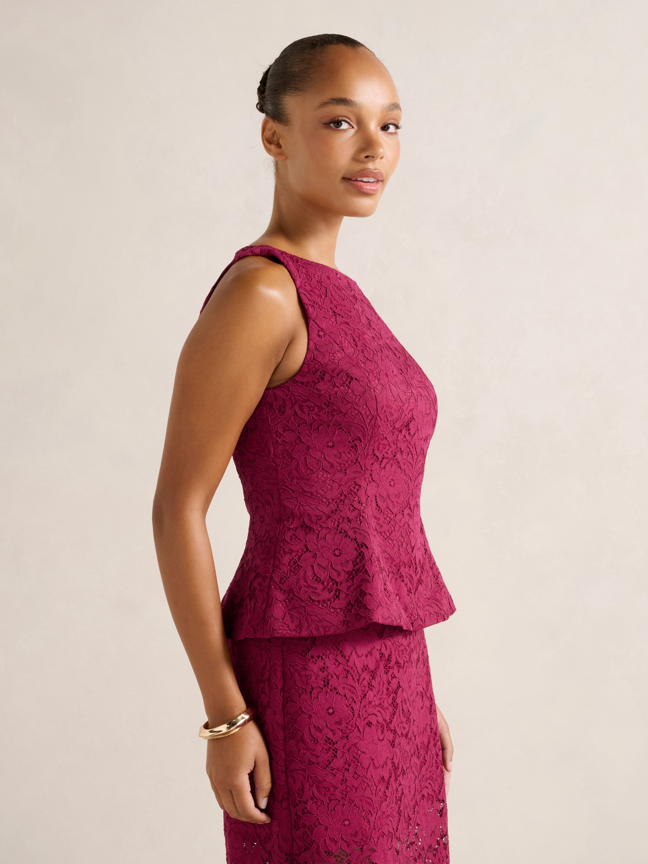 Loretta Lace Peplum Top