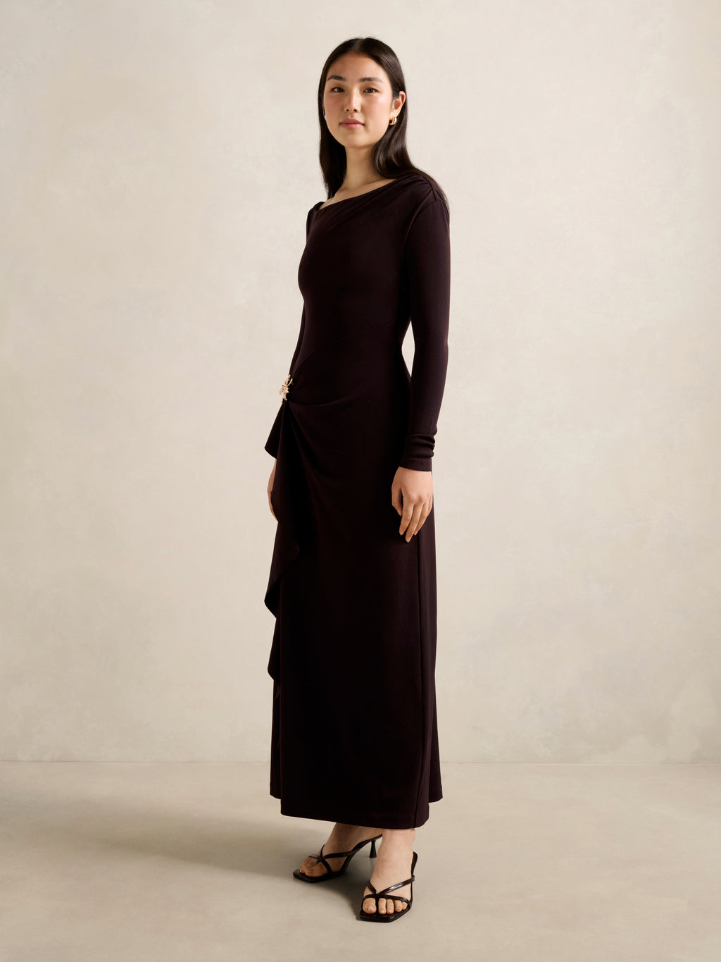 Maya Long Sleeve Ruffle Maxi Dress