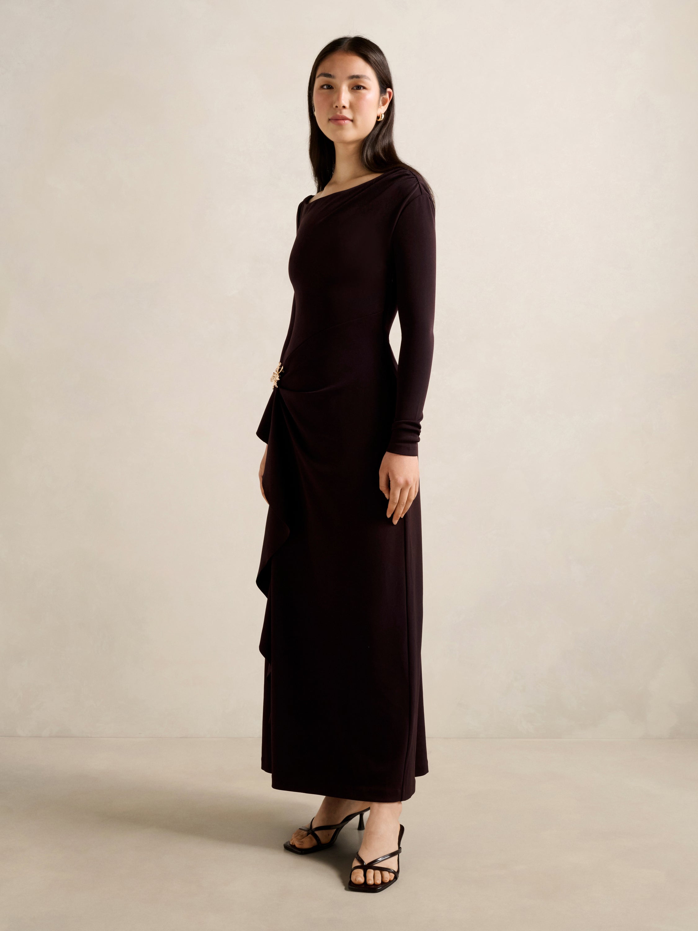 Maya Long Sleeve Ruffle Maxi Dress