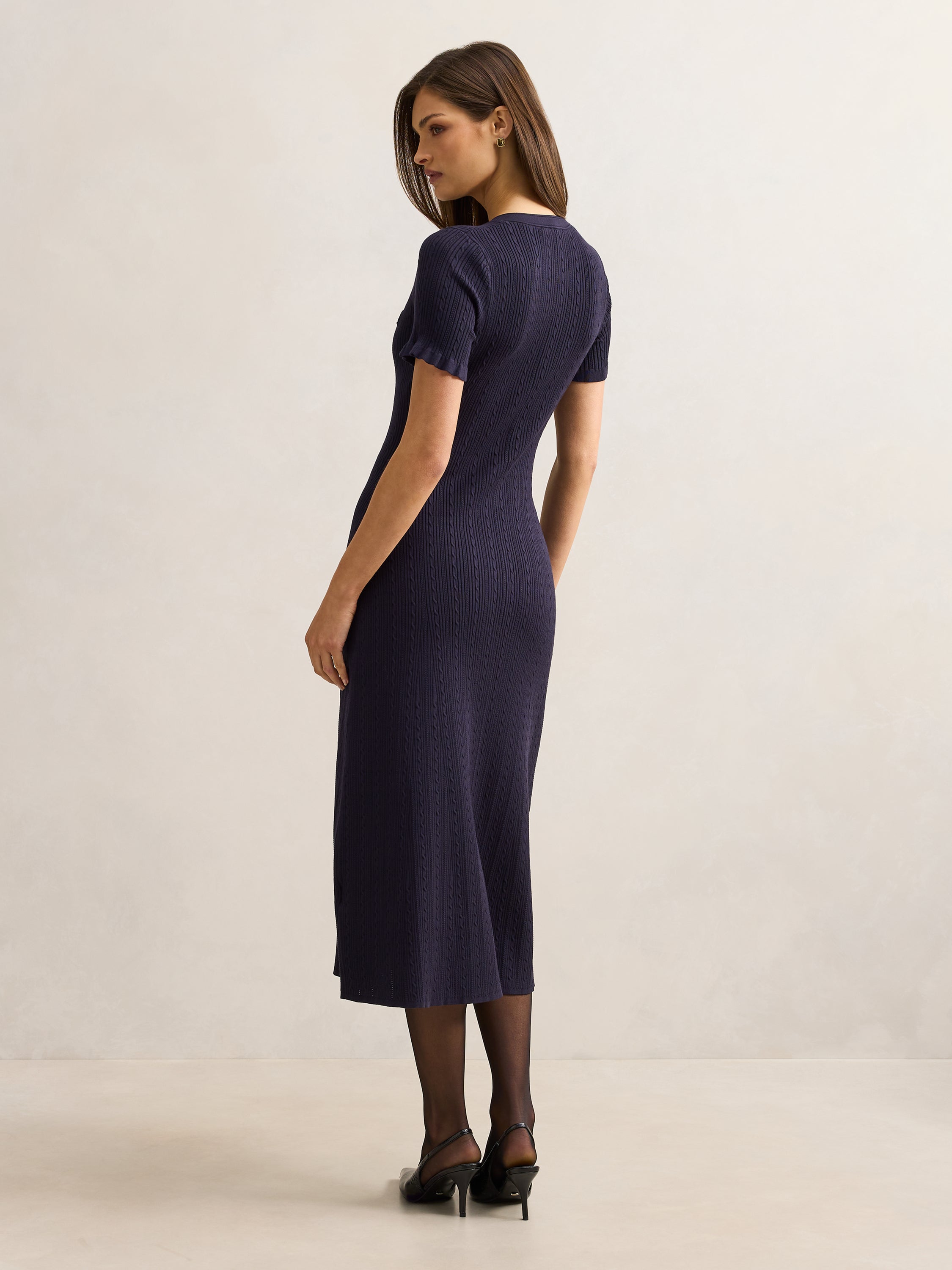Violetta Stitch Interest Midi Dress