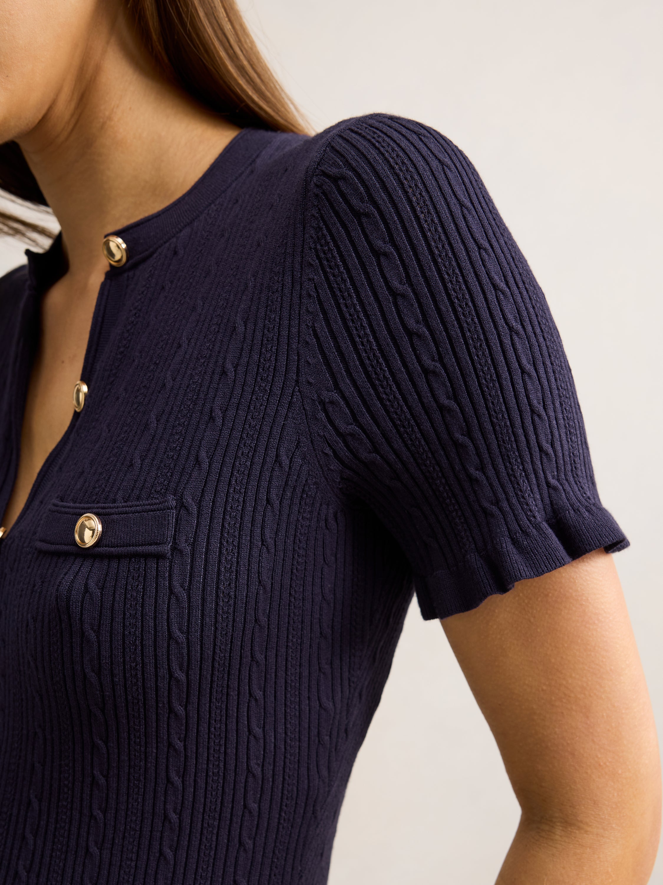 Violetta Stitch Interest Midi Dress
