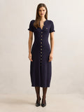 Violetta Stitch Interest Midi Dress