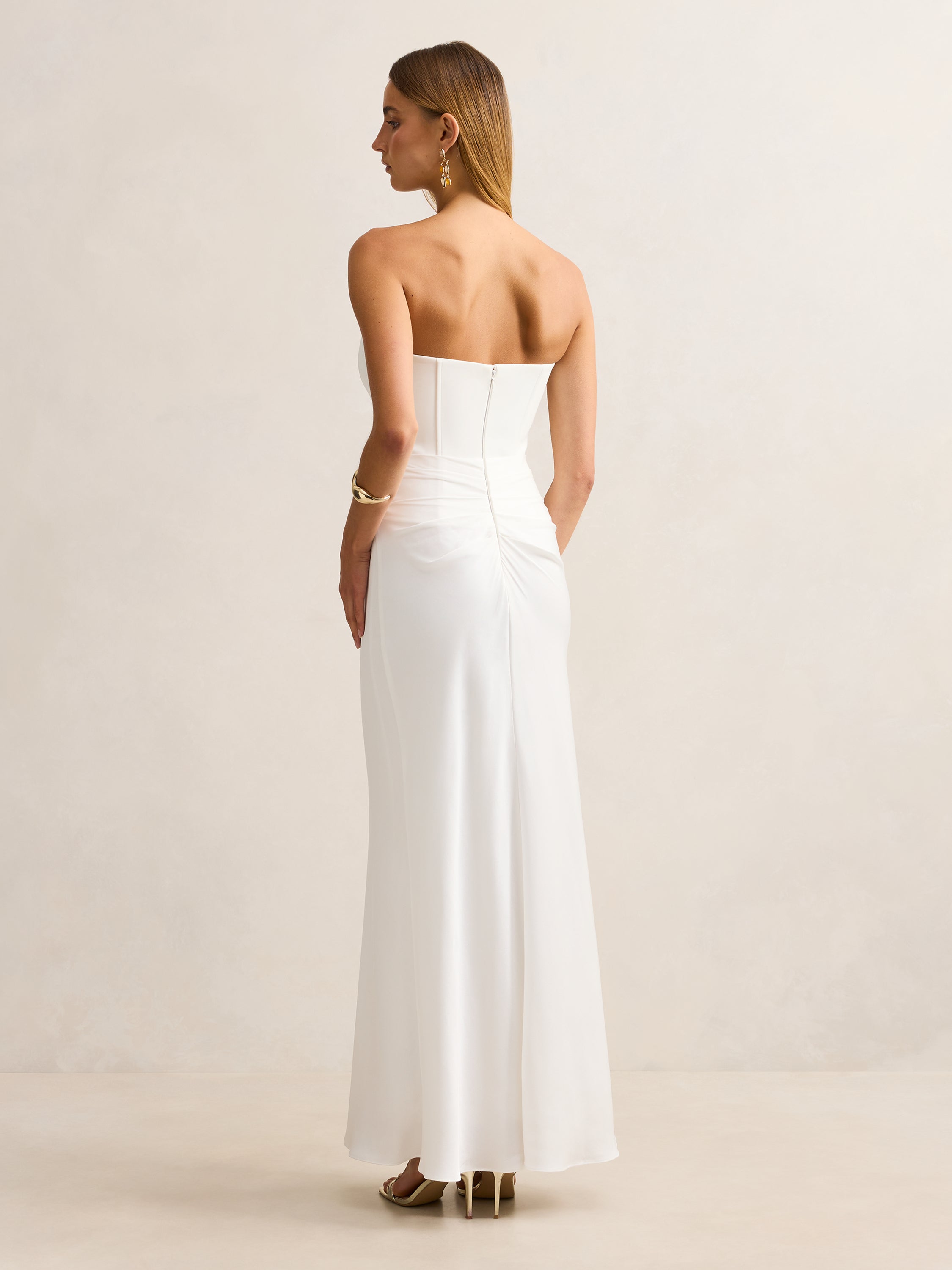 Isra Drape Strapless Maxi