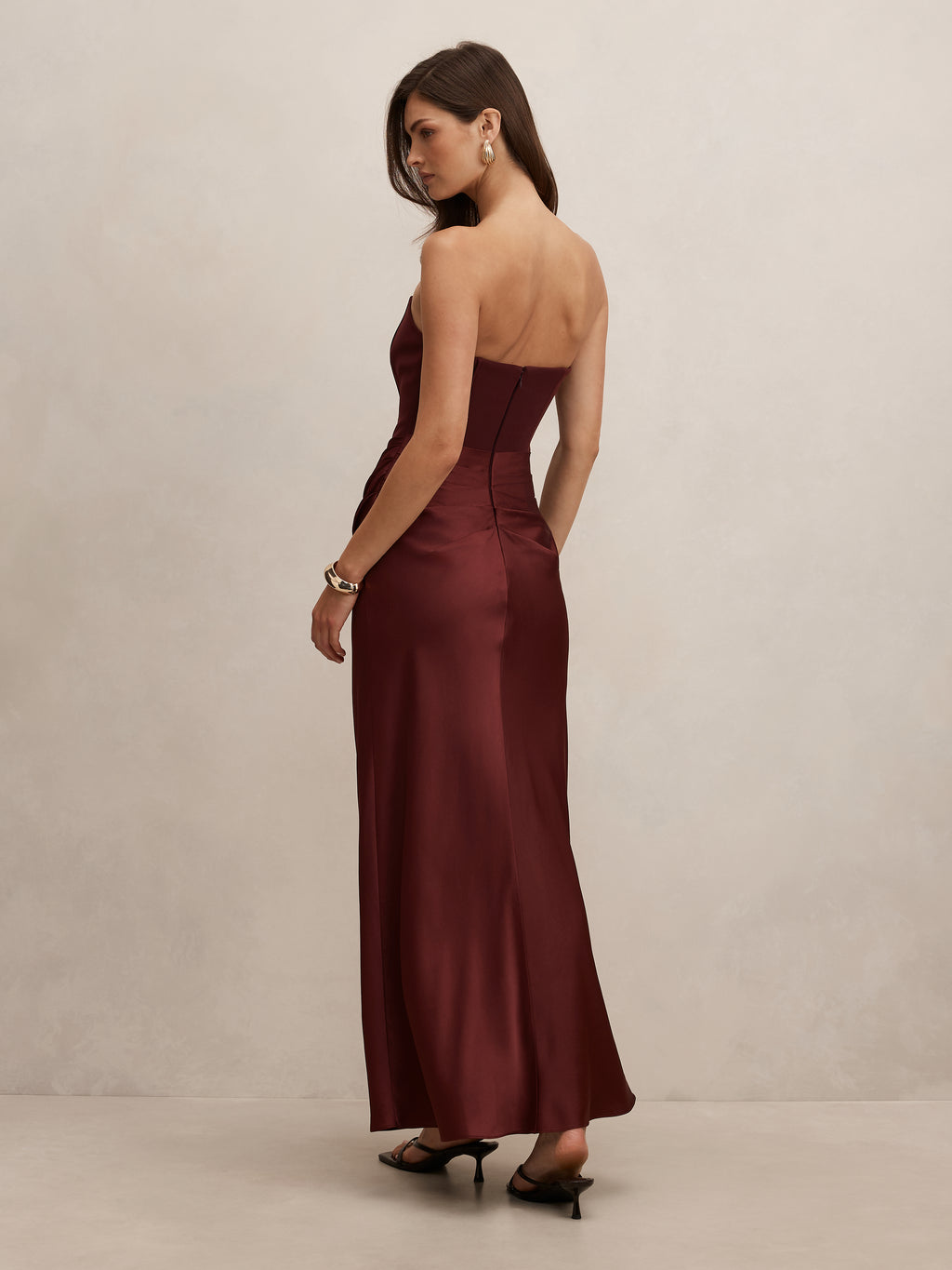Isra Drape Strapless Maxi Dress