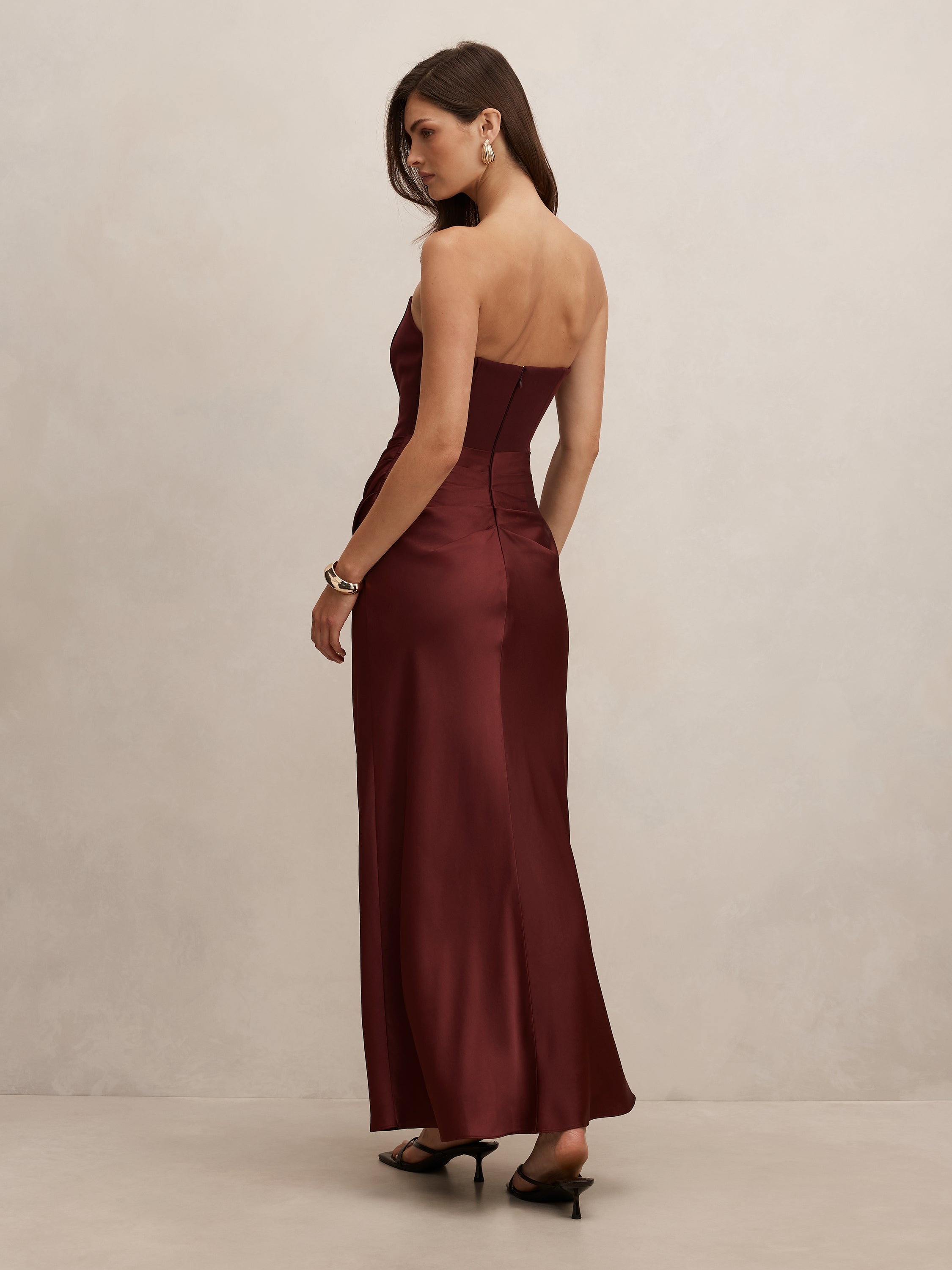 Isra Drape Strapless Maxi Dress