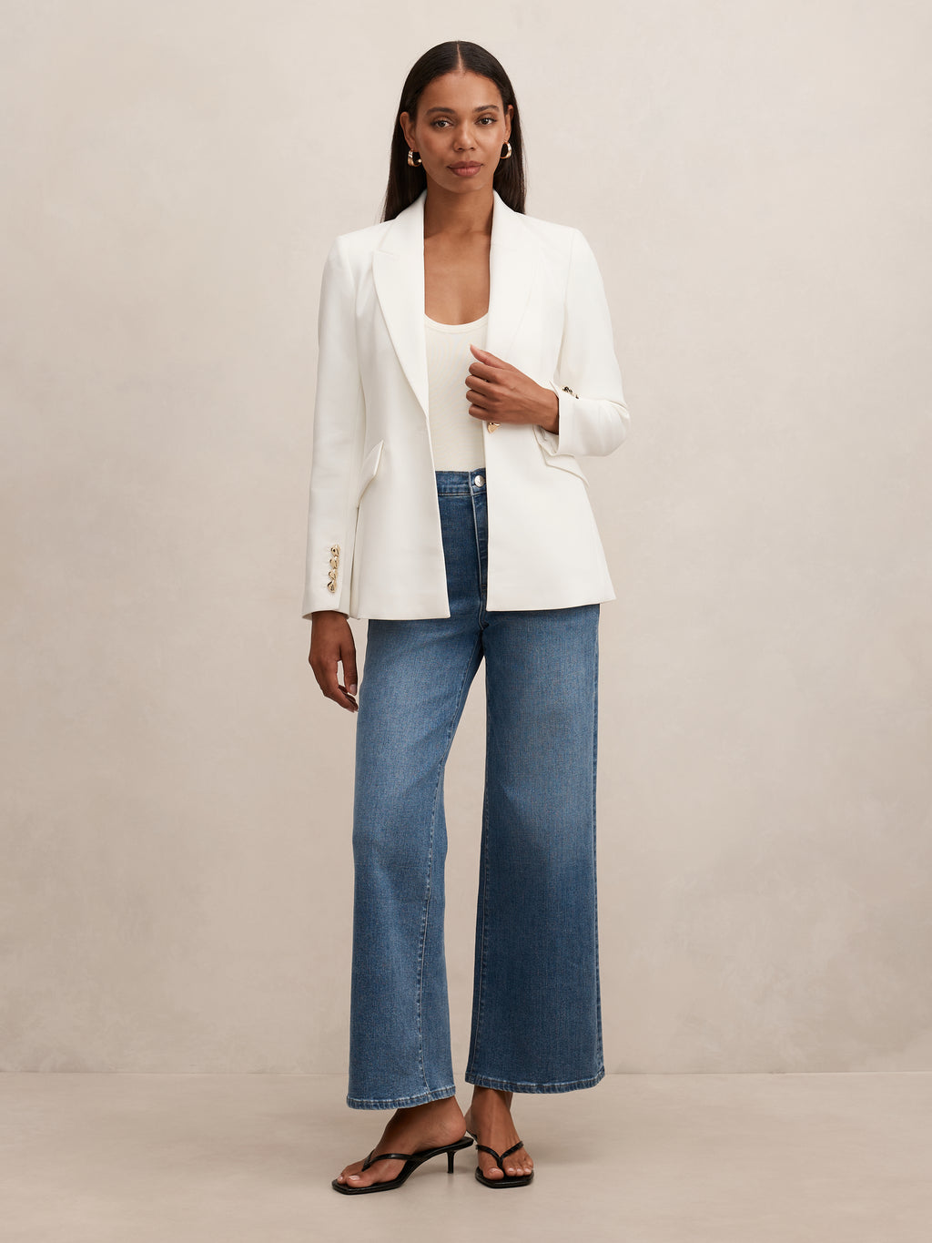 Trixie Gold Button Blazer