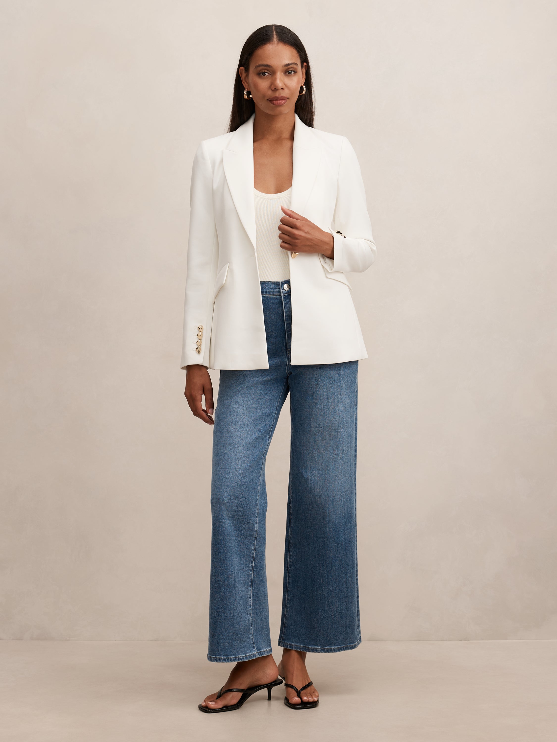 Trixie Gold Button Blazer