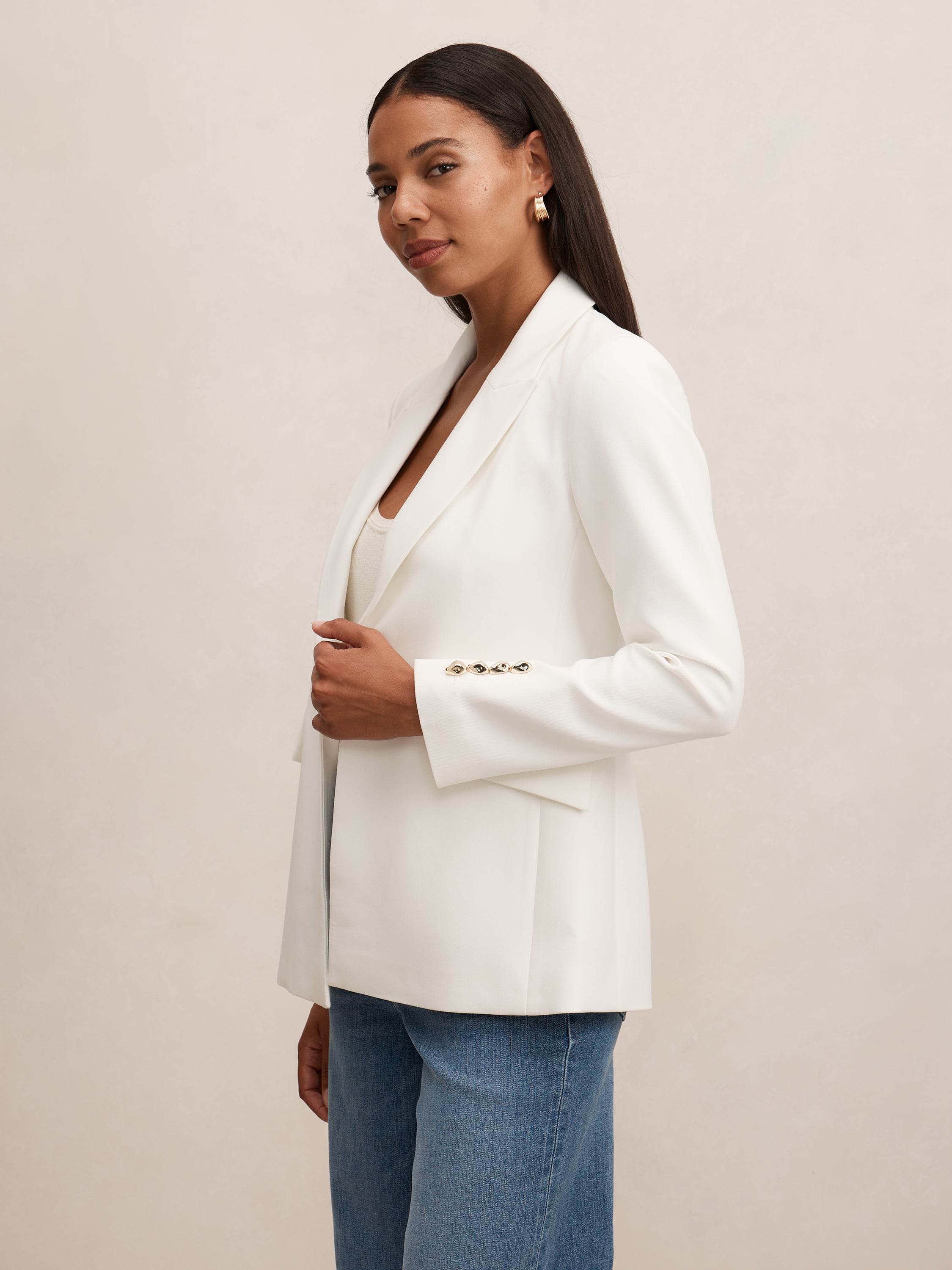 Trixie Gold Button Blazer