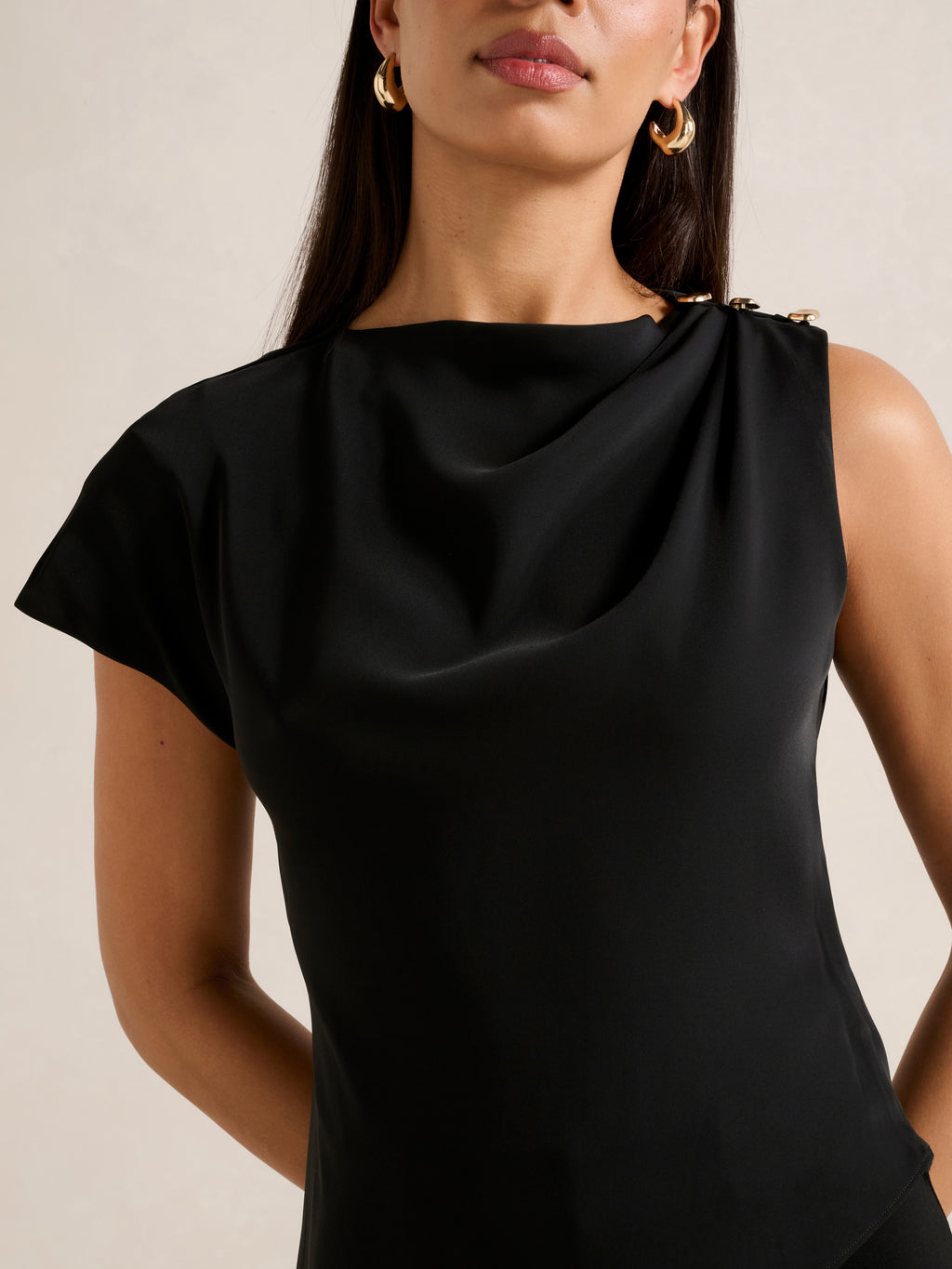 Aubery Asymmetric Draped Top