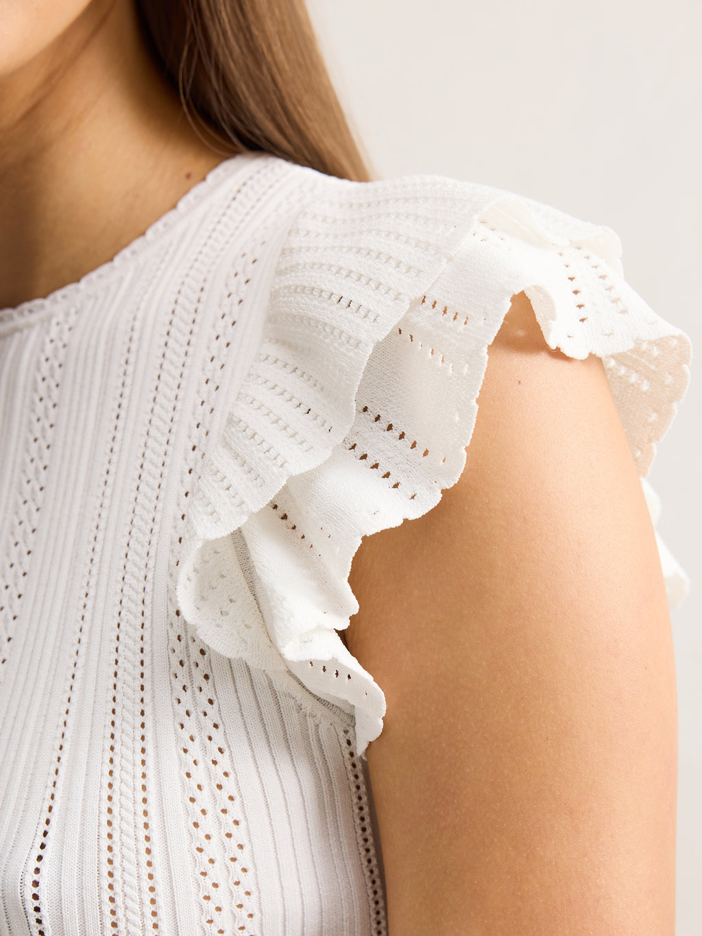 Danielle Flutter Sleeve Knit Top