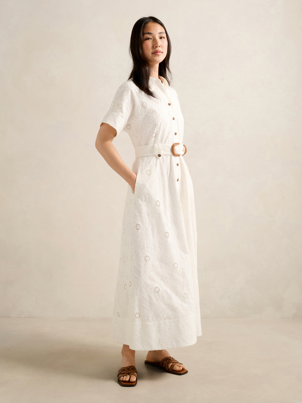 Valeria Broderie Midi Dress