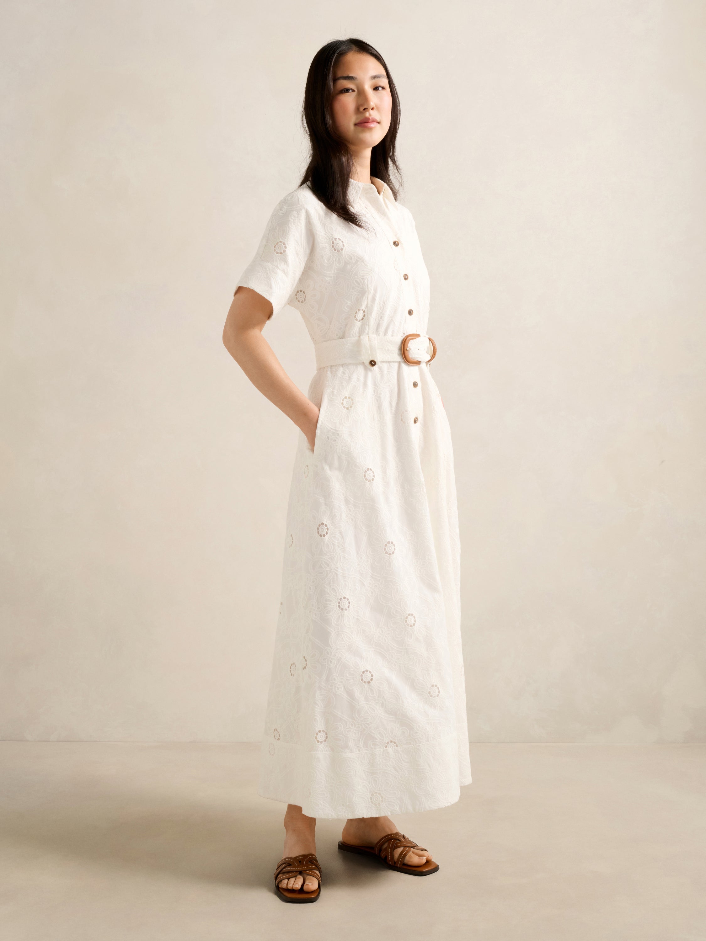Valeria Broderie Midi Dress