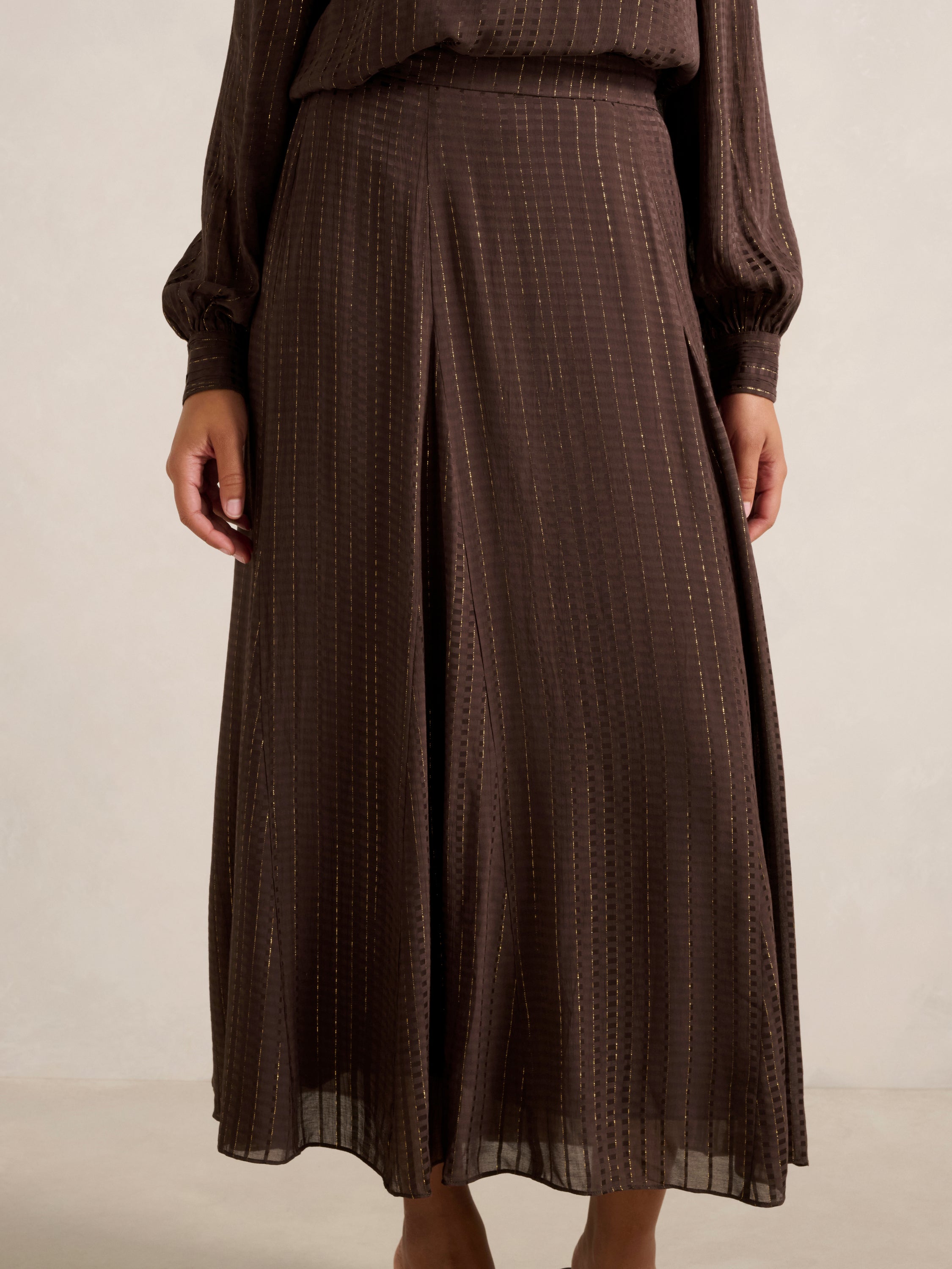 Preslee Godet Midi Skirt