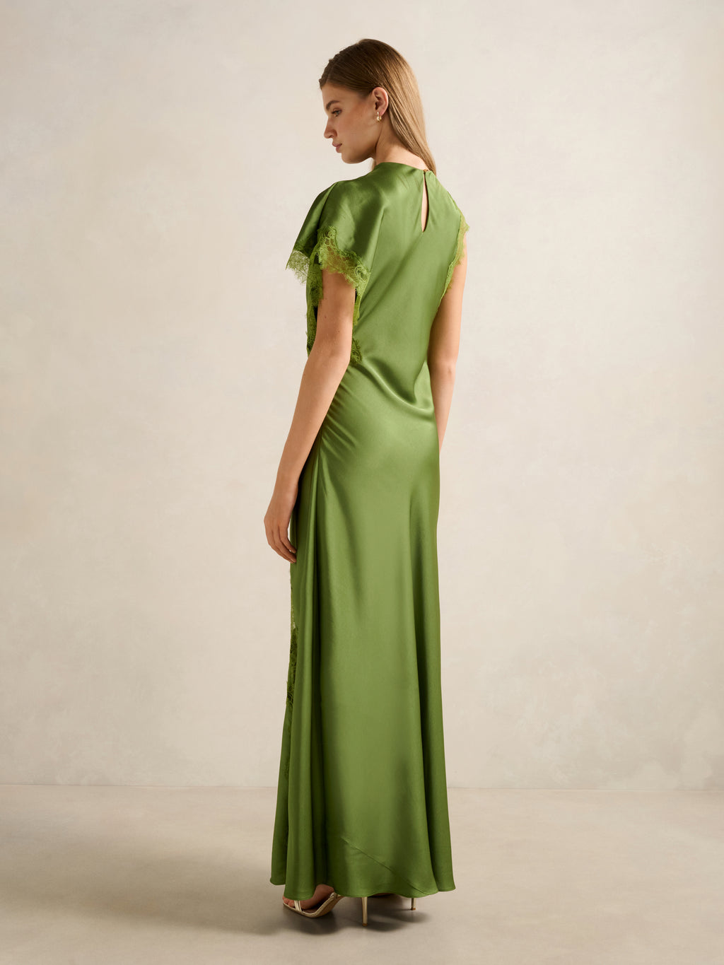 Kody Satin Lace Asym Maxi Dress