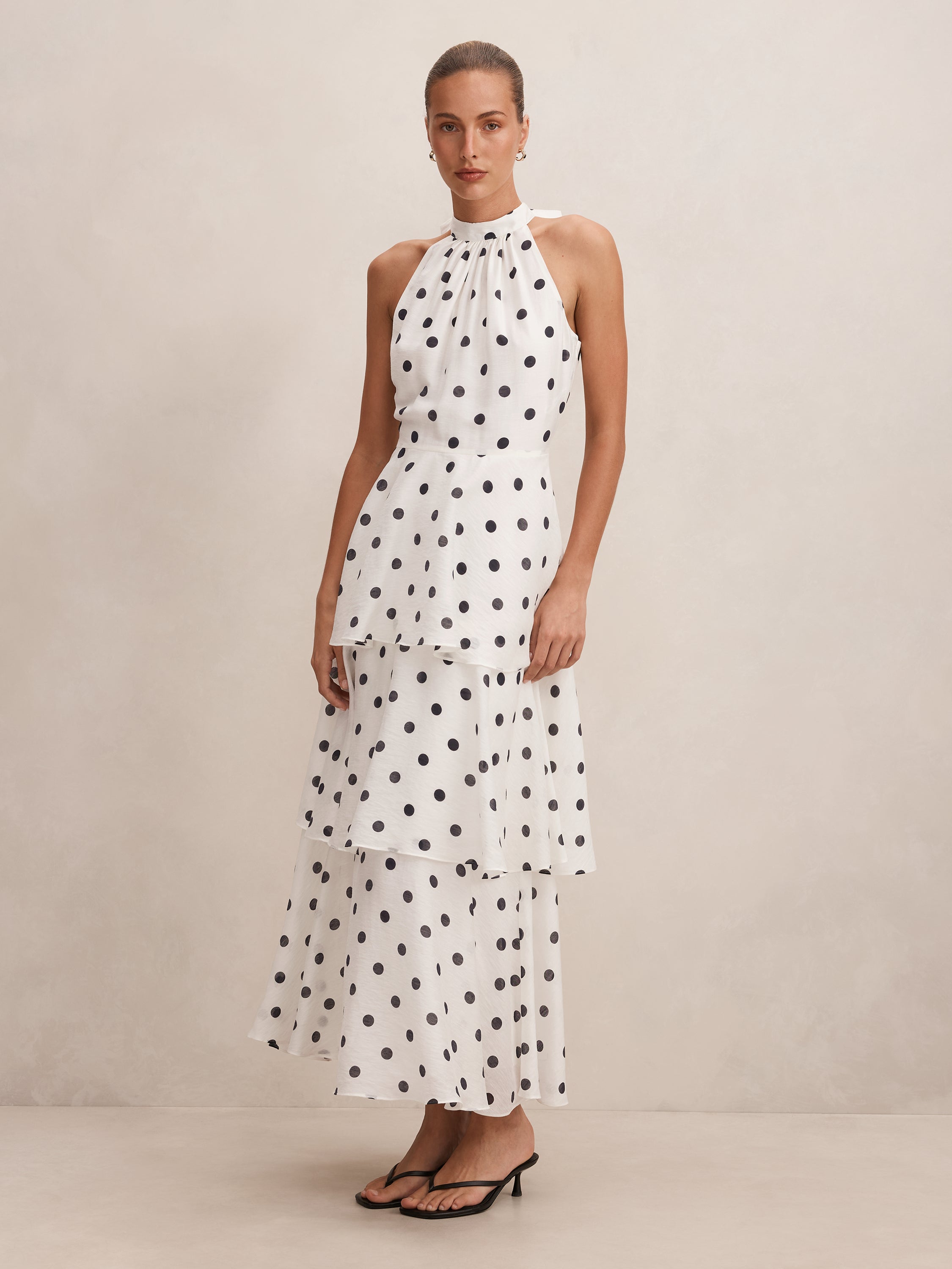 Monroe Tier Halter Midi Dress