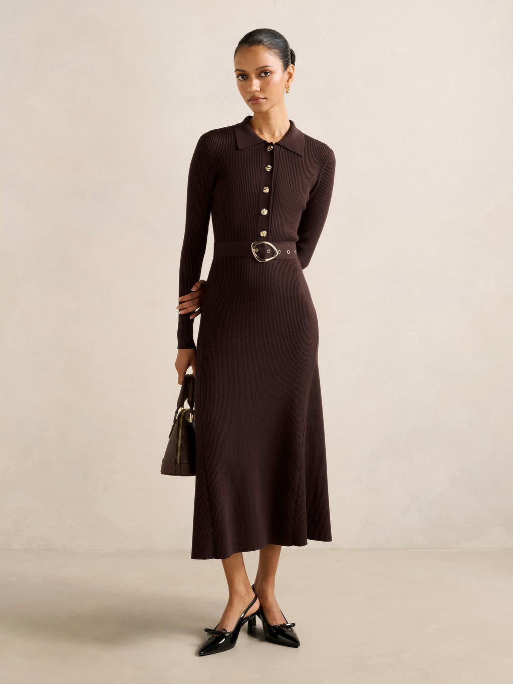 Kelani Petite Belted Midi Dress