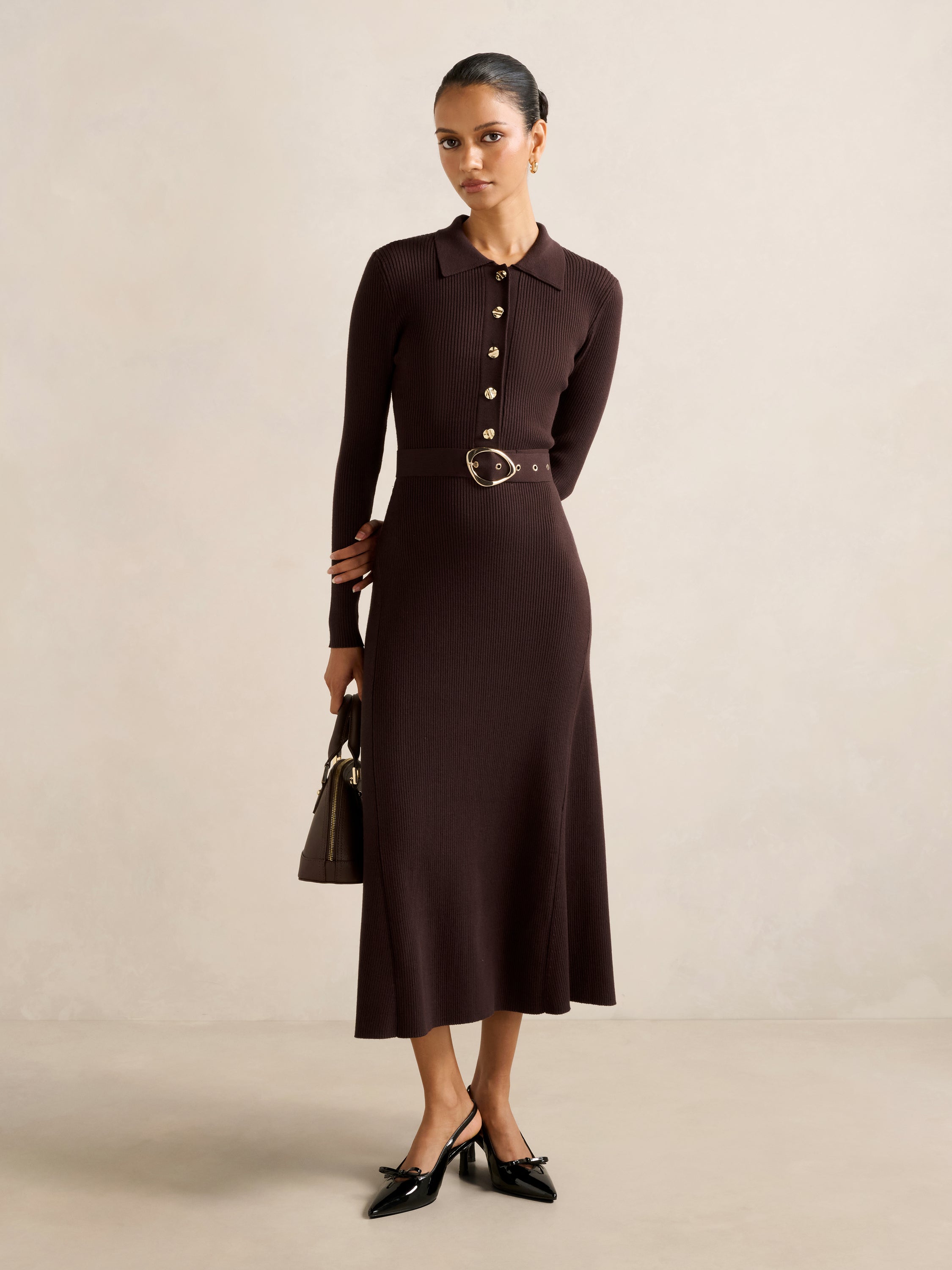 Kelani Petite Belted Midi Dress