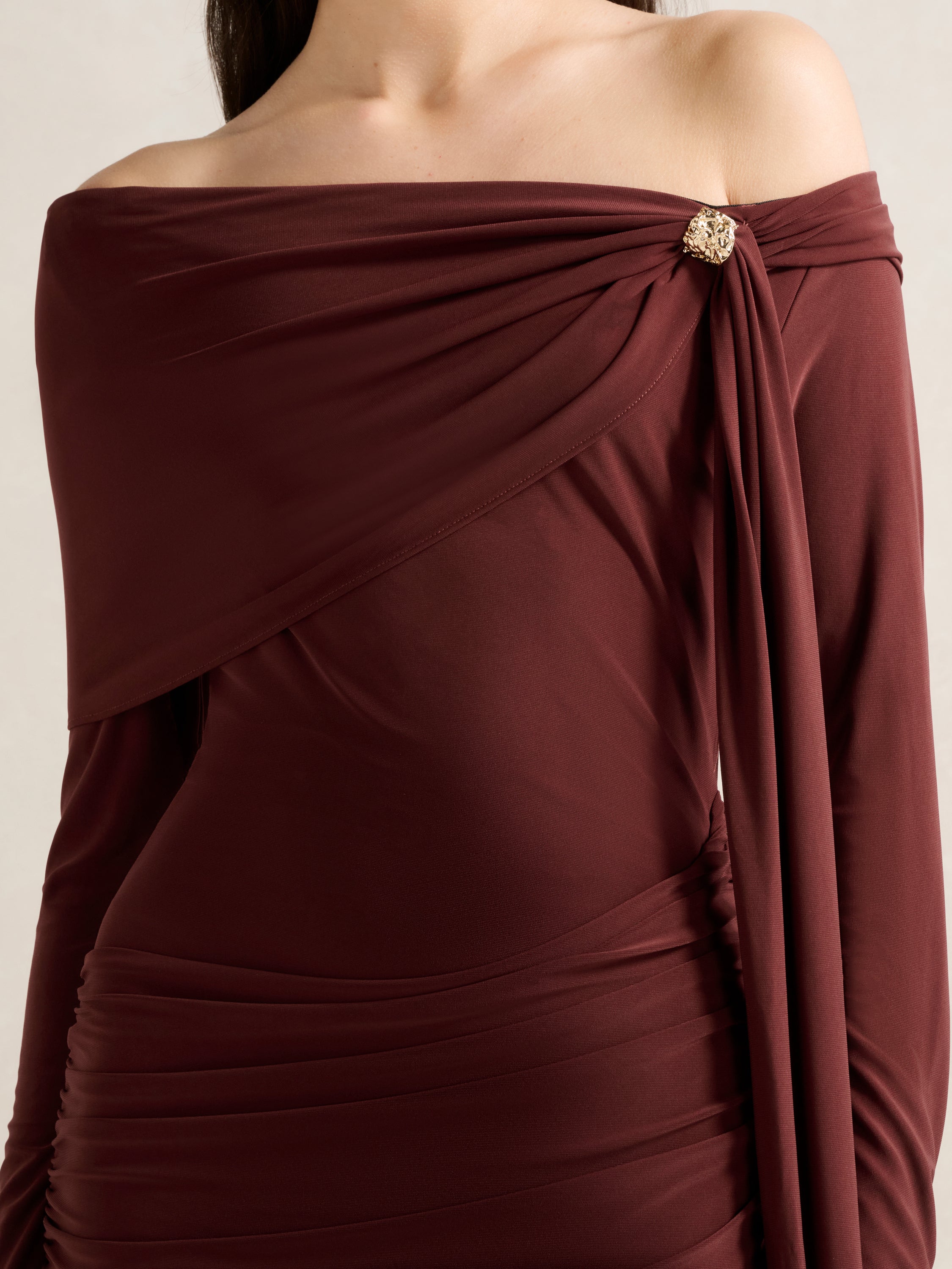 Jocelyn Jersey Draped Maxi Dress