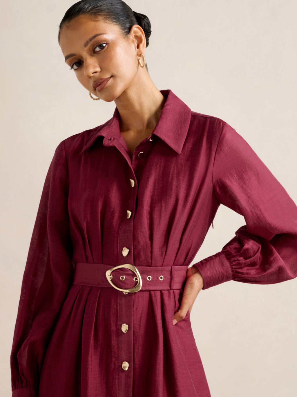 Evelyn Petite Seam Detail Midi Dress