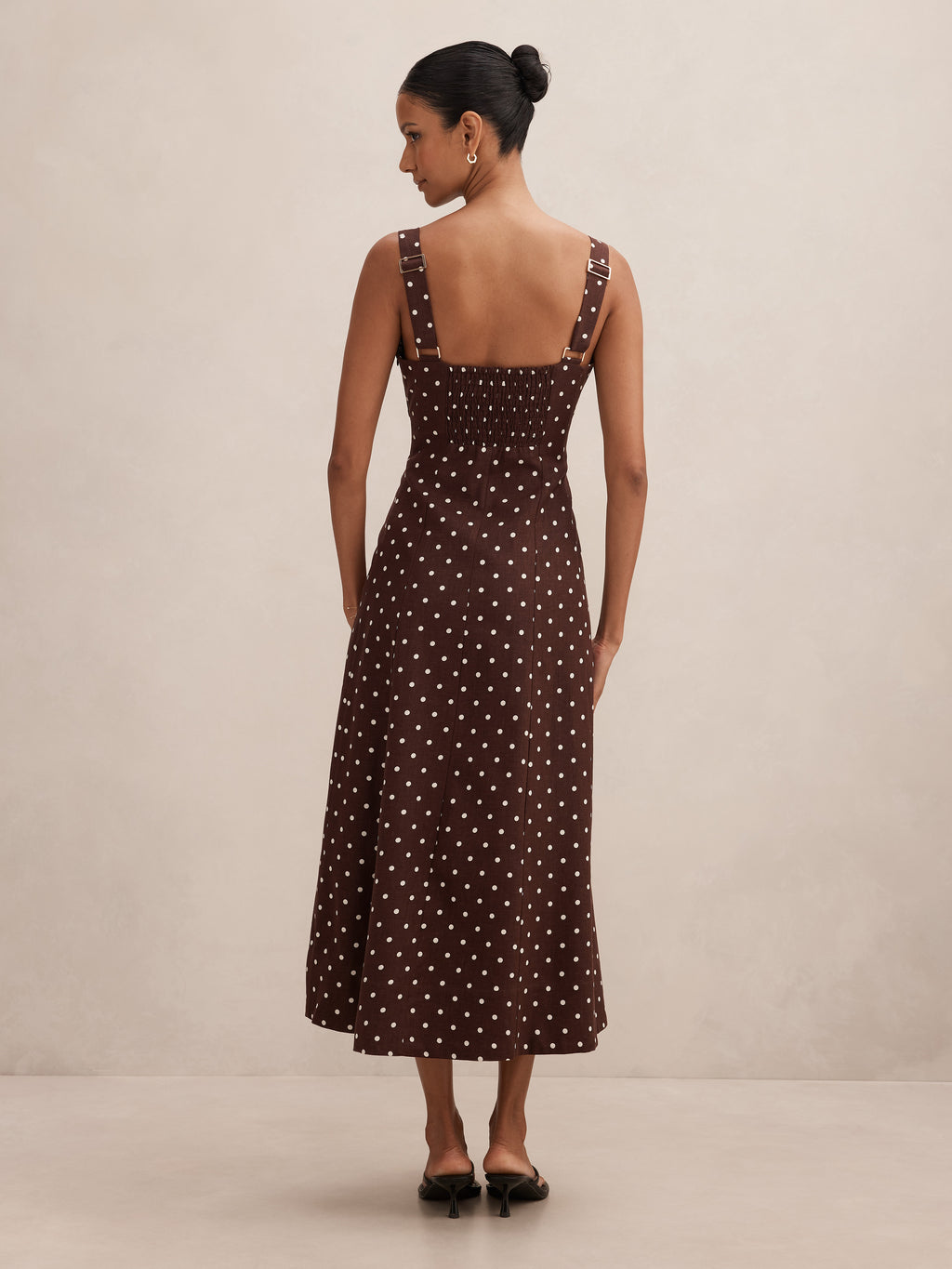 Kara Petite Tie Front Linen Midi Dress