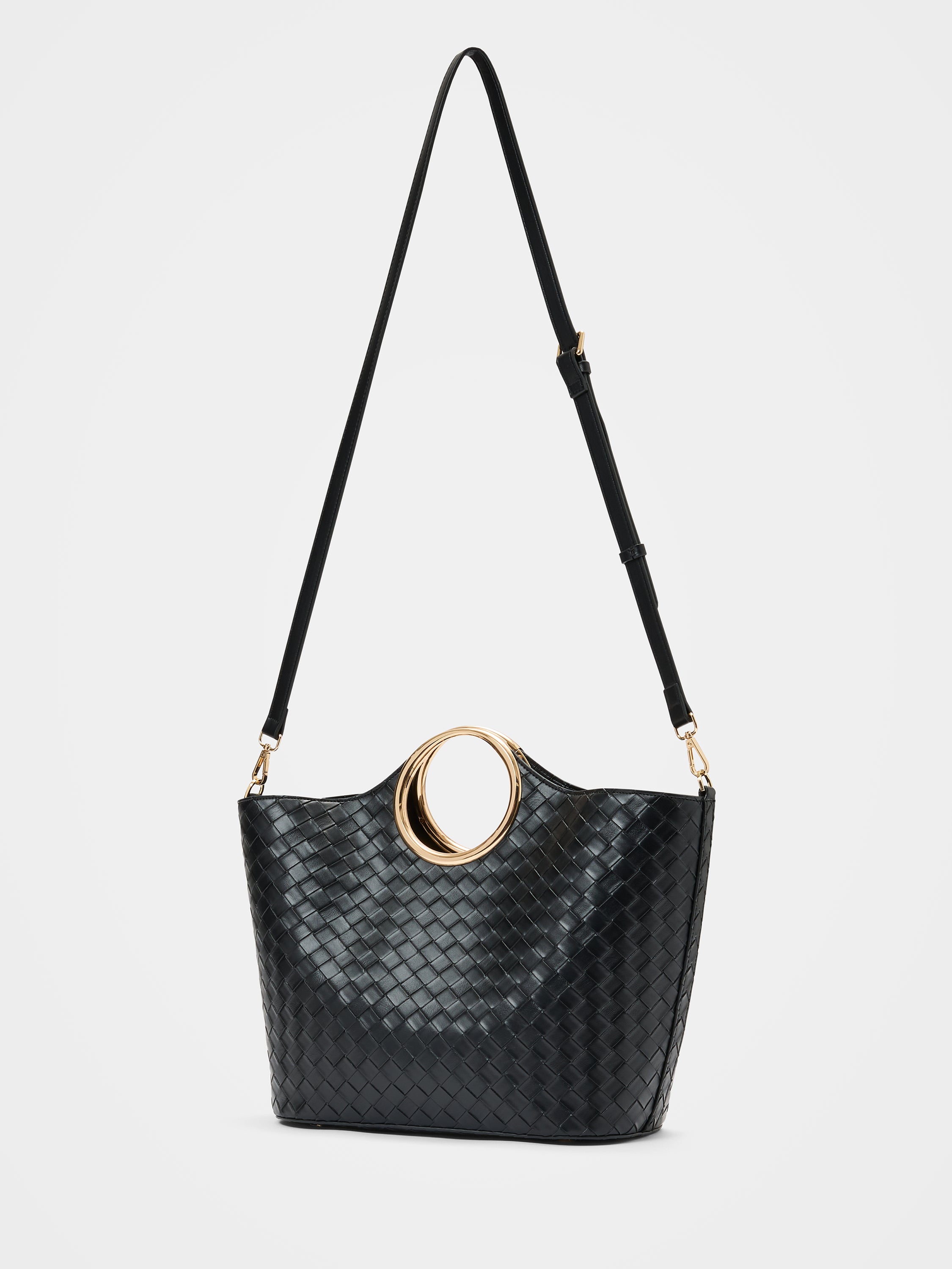 Valentina Metal Handle Weave Bag