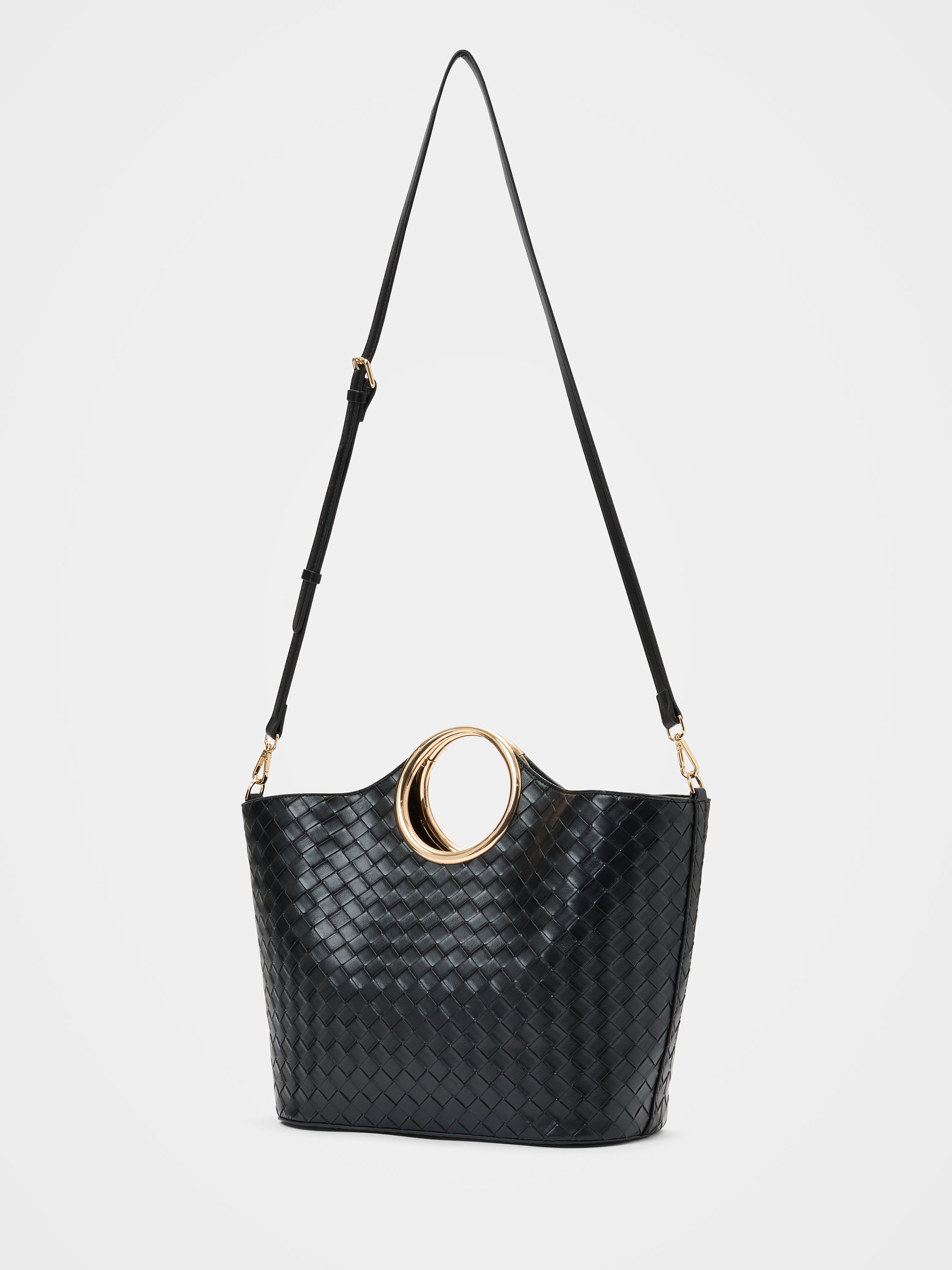 Valentina Metal Handle Weave Bag