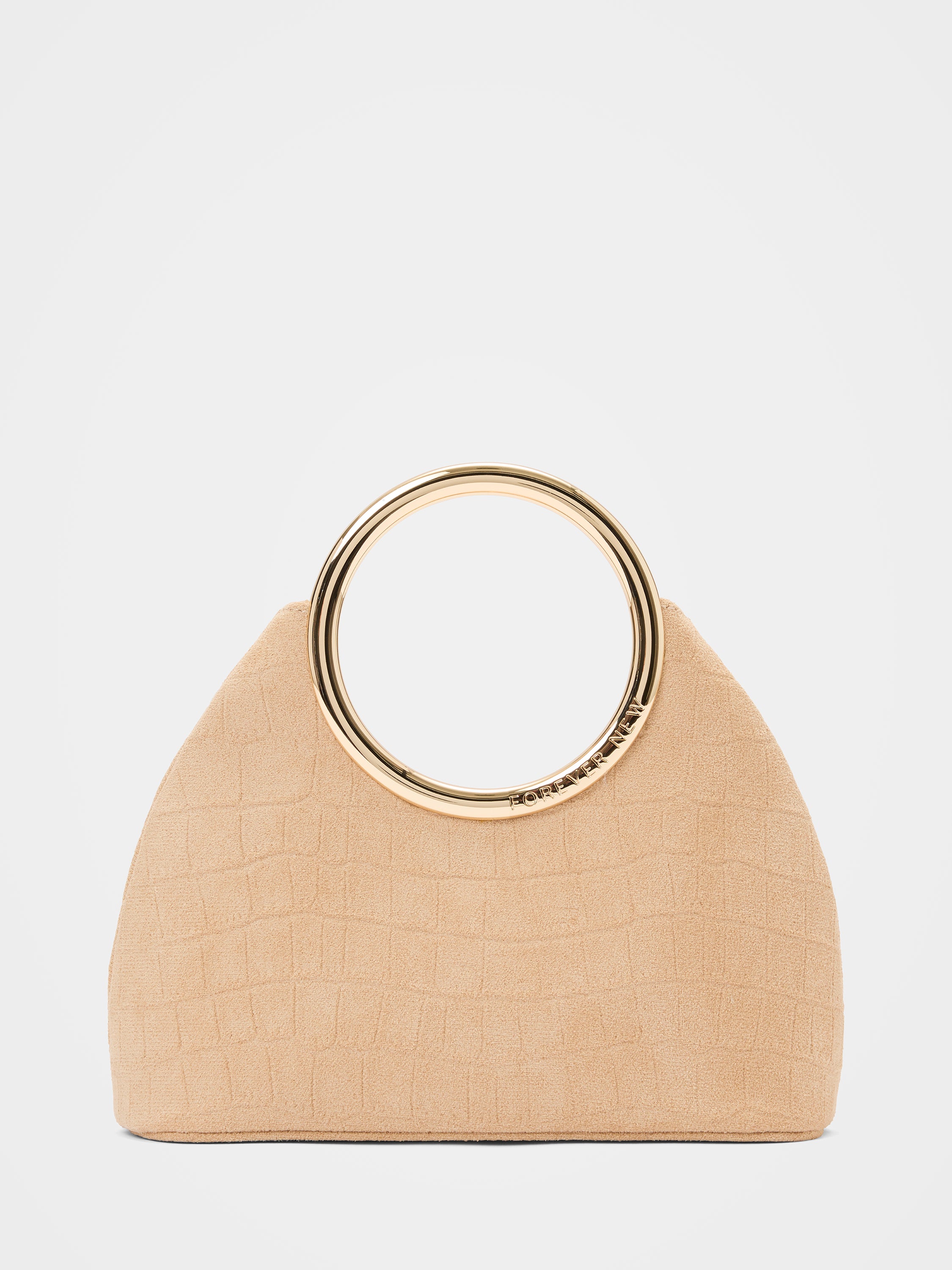 Delta Round Metal Handle Clutch