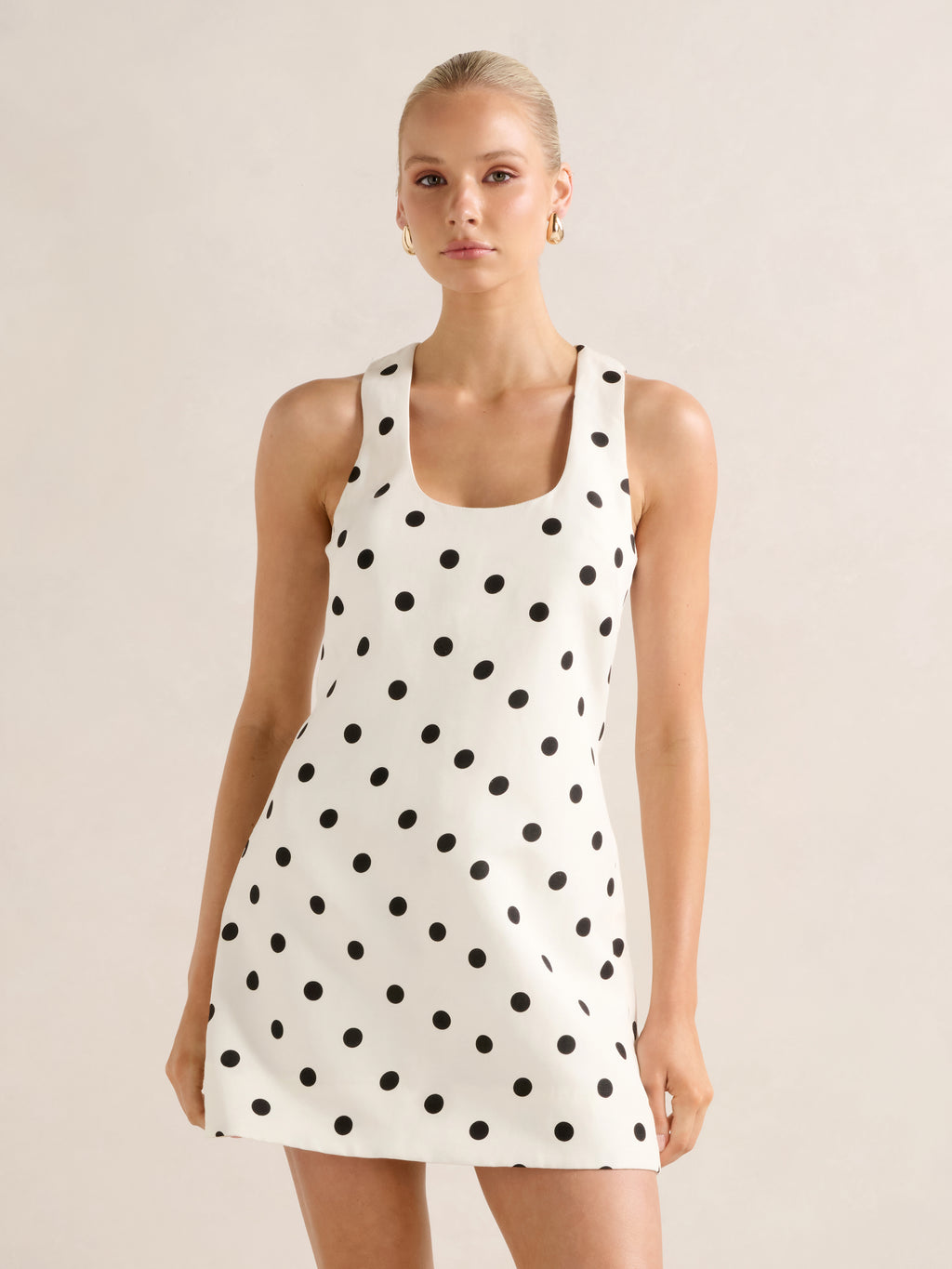 Vivienne Scoop Neck Linen Mini Dress