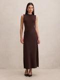 Jayden Satin Mixed Midi Dress