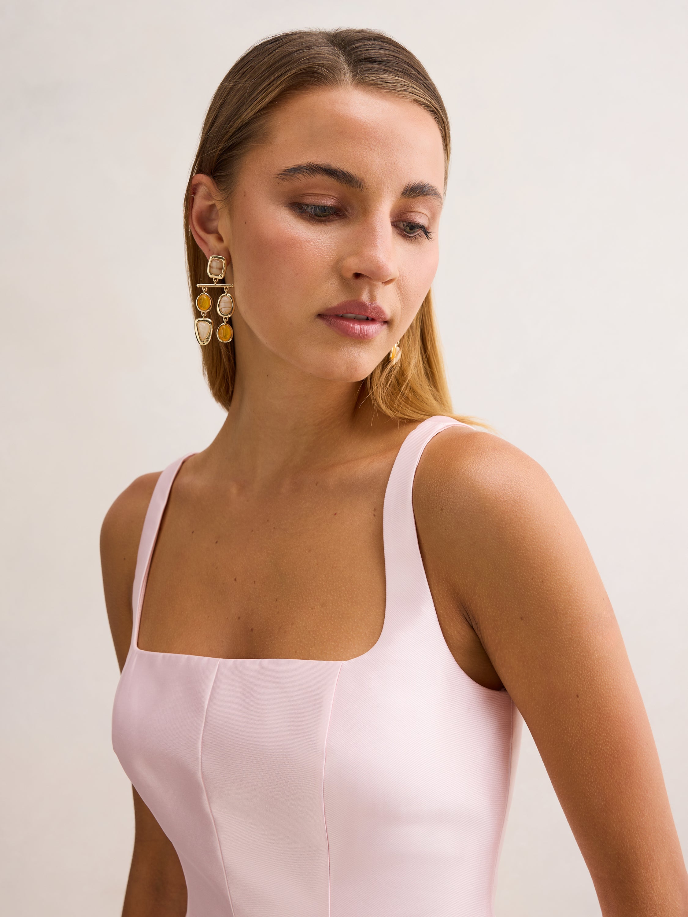 Kaitlyn Structured Satin Mini Dress