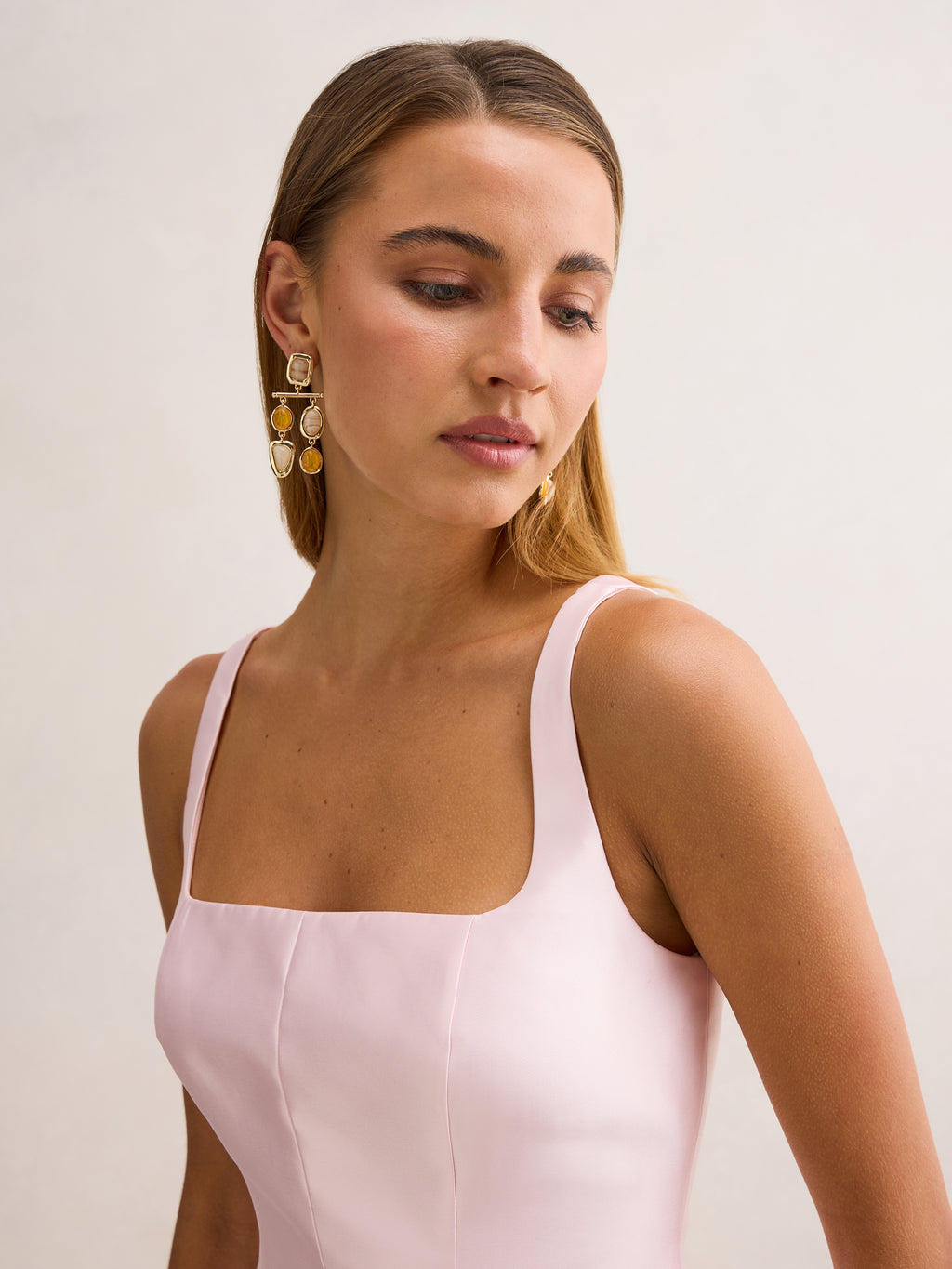 Kaitlyn Structured Satin Mini Dress