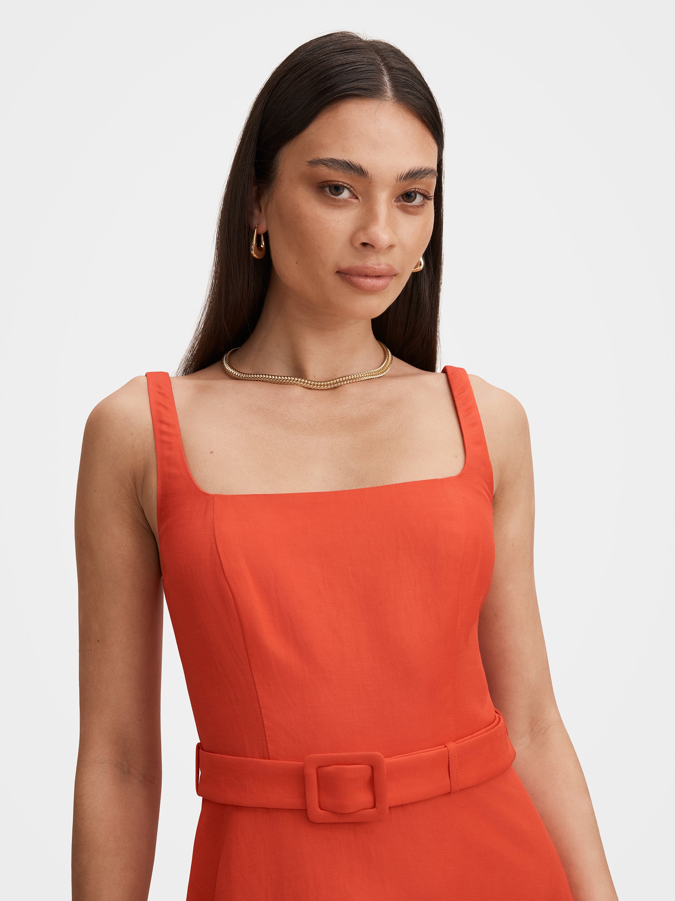 Hayden Square Neck Midi Dress