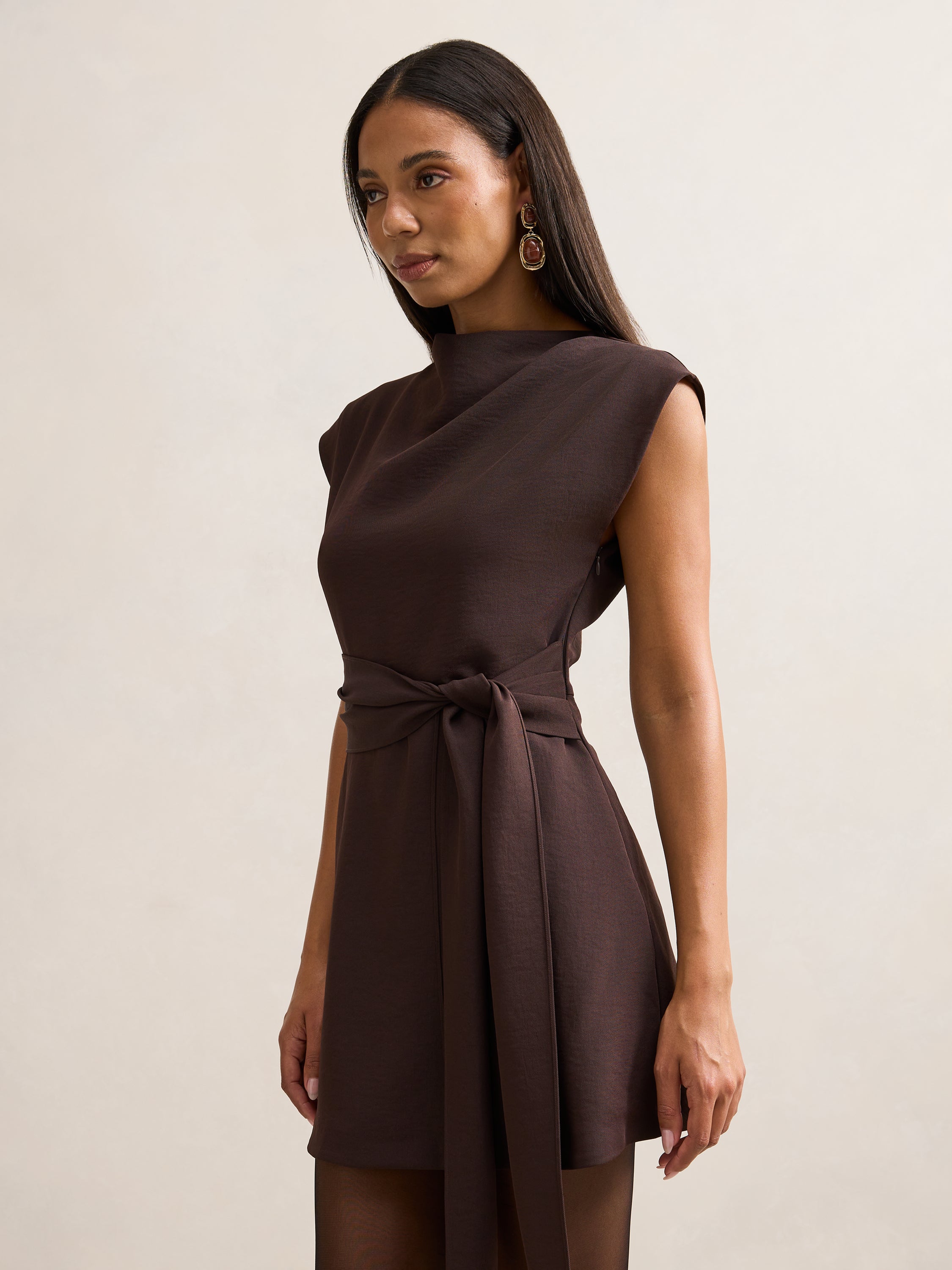 Peony Tie Front Mini Dress
