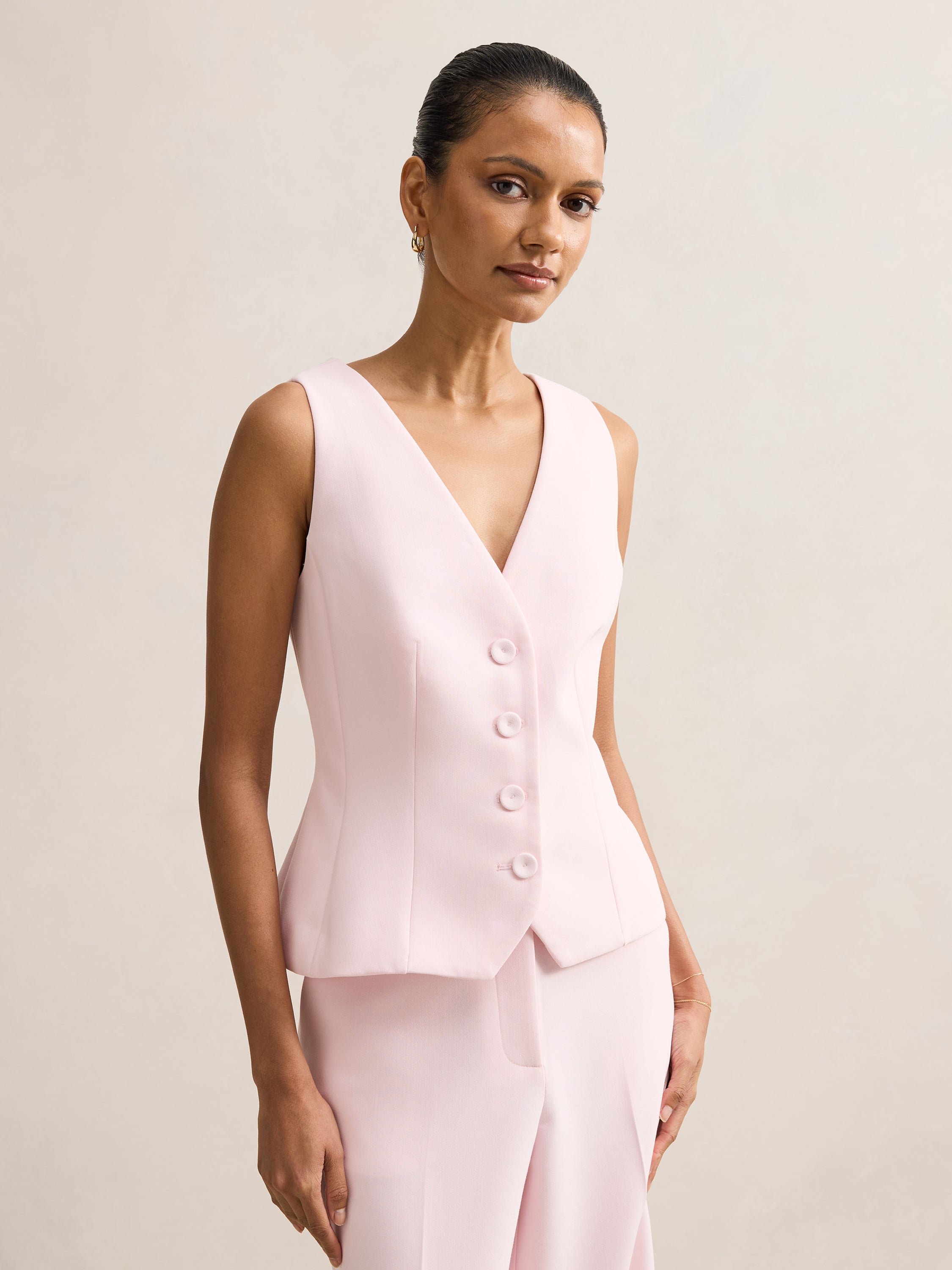 Veda Petite V Neck Waistcoat