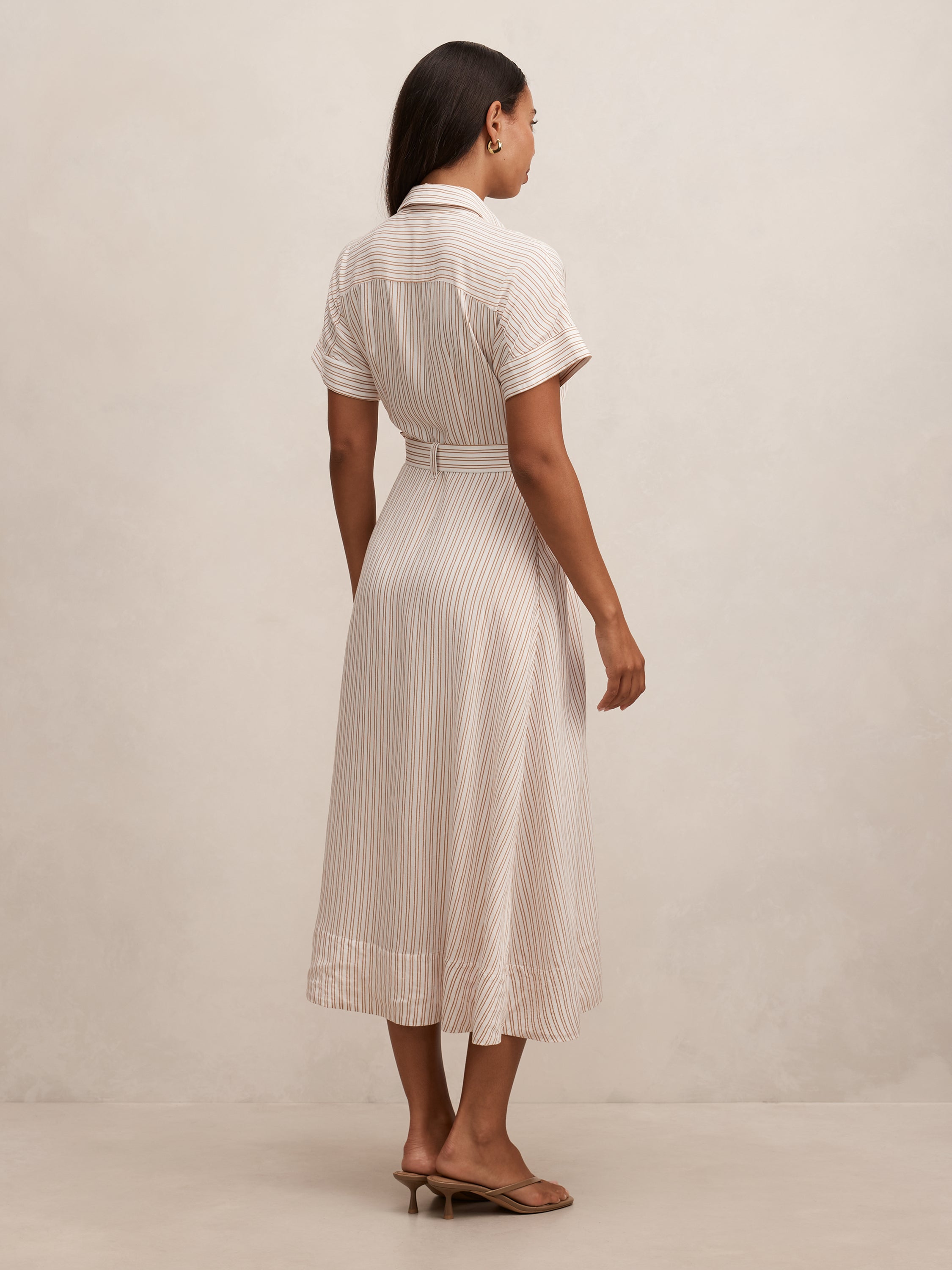 Emma Stripe Shirt Midi Dress