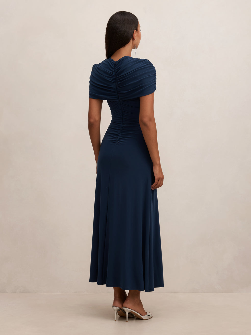 Amara Ruched Jersey Midi Dress