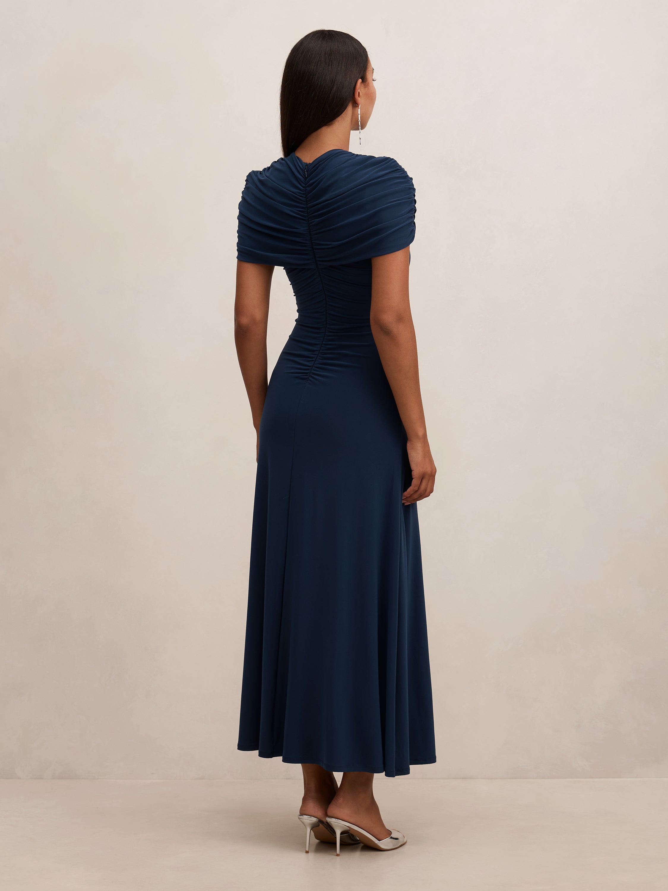 Amara Ruched Jersey Midi Dress