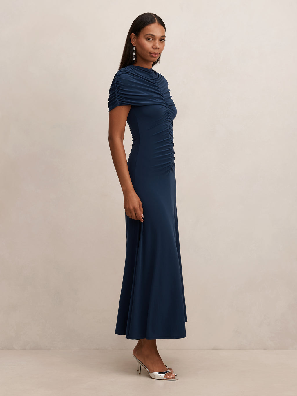 Amara Ruched Jersey Midi Dress