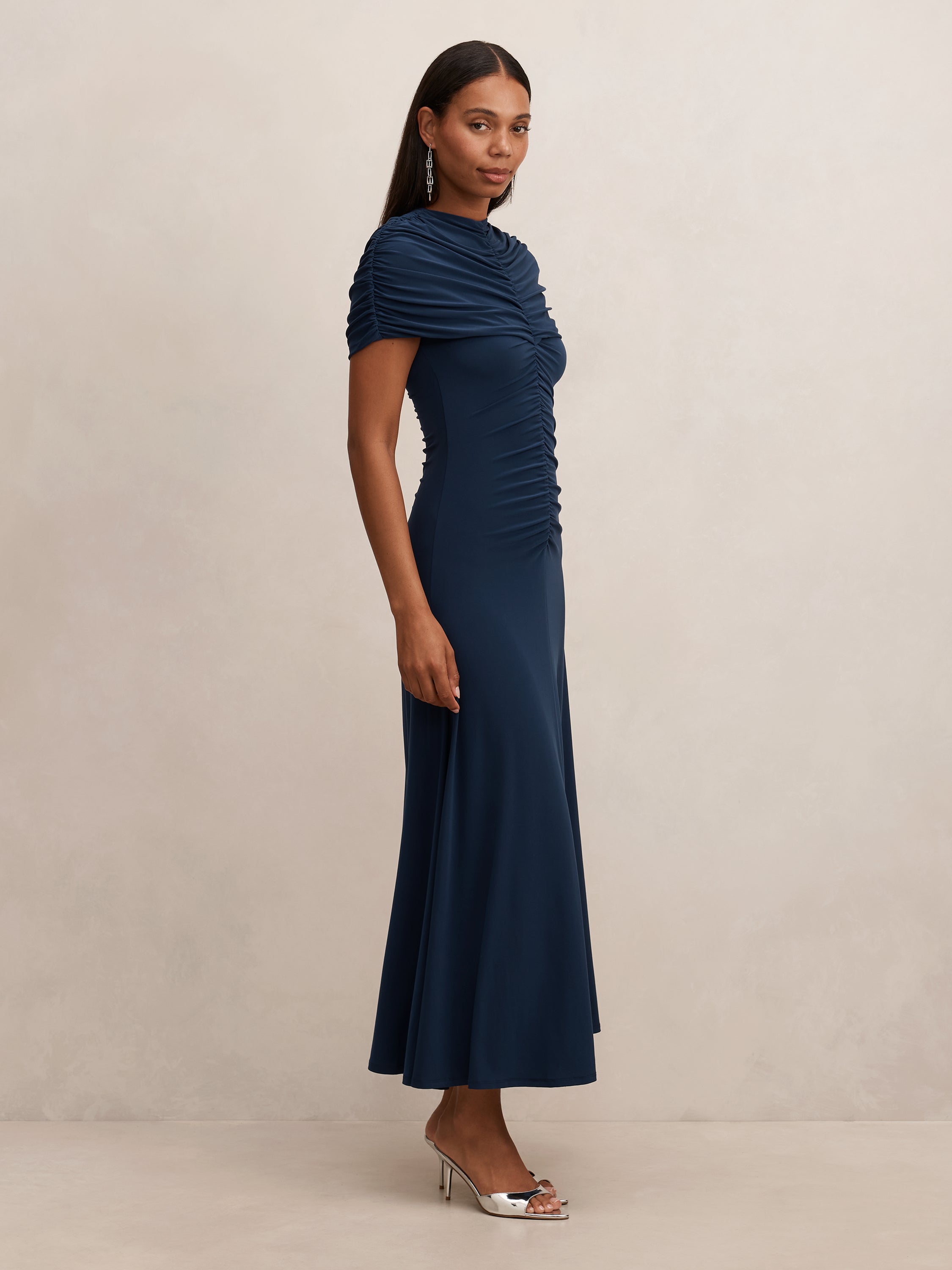 Amara Ruched Jersey Midi Dress