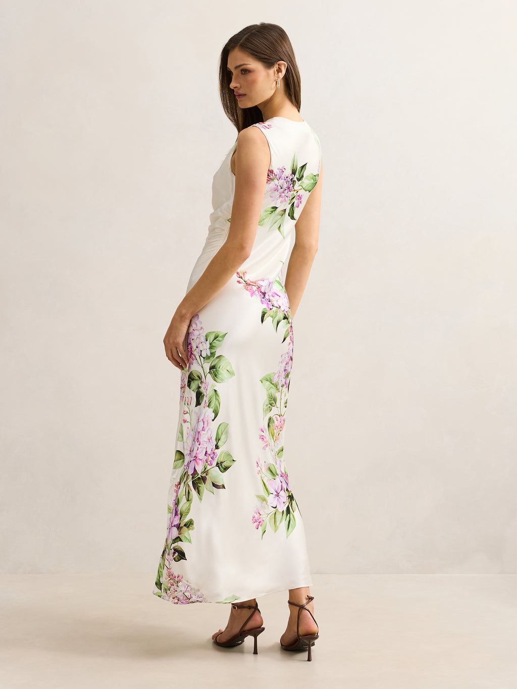 Ainsley Draped Satin Maxi Dress