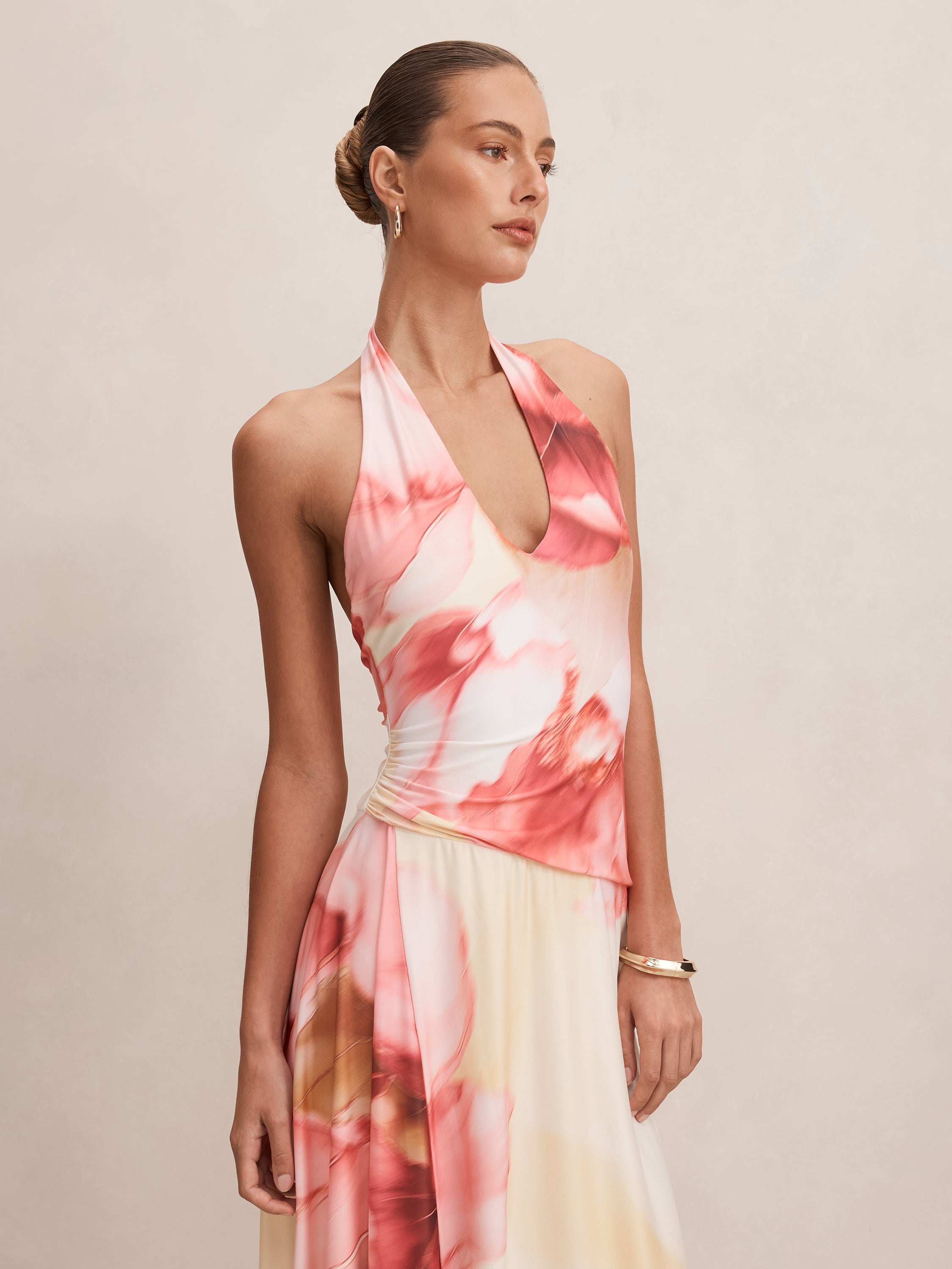 Sumira Halter Low Back Midi Dress