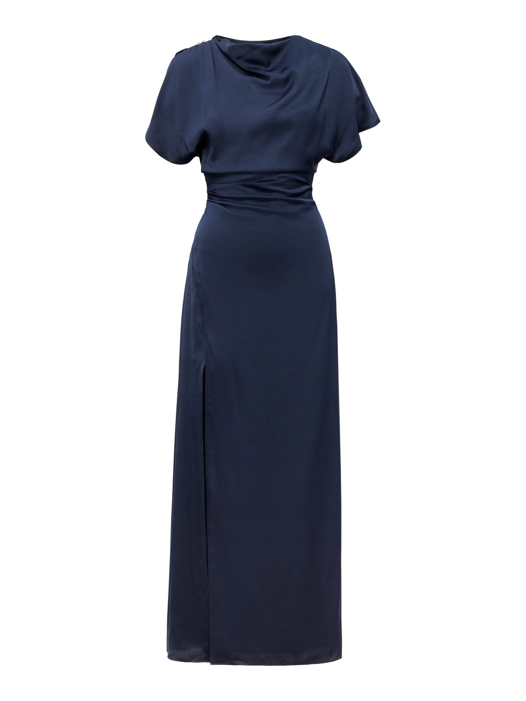 Genevieve Satin Drape Maxi Dress