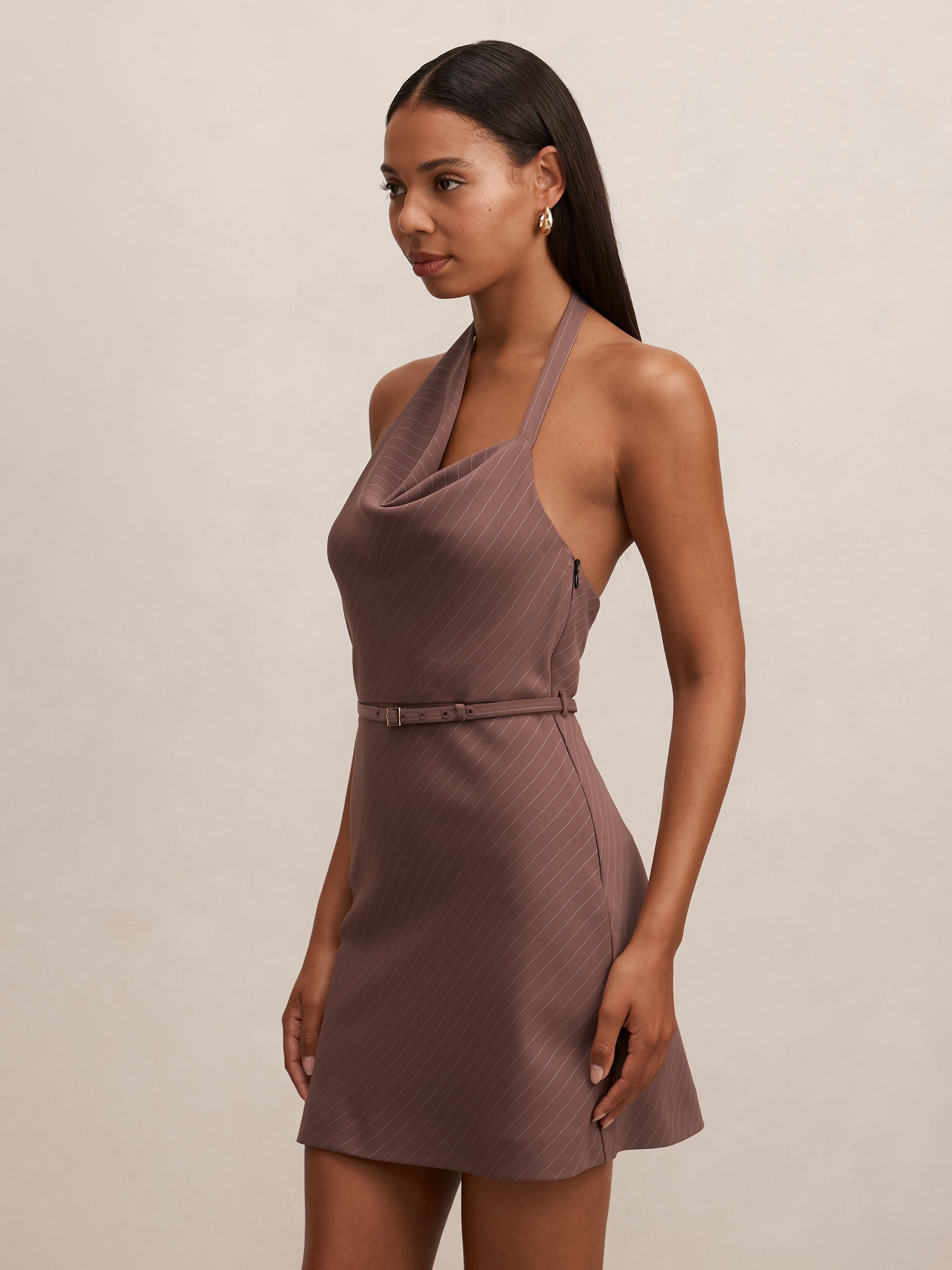 Brynlee Halter Belted Mini Dress