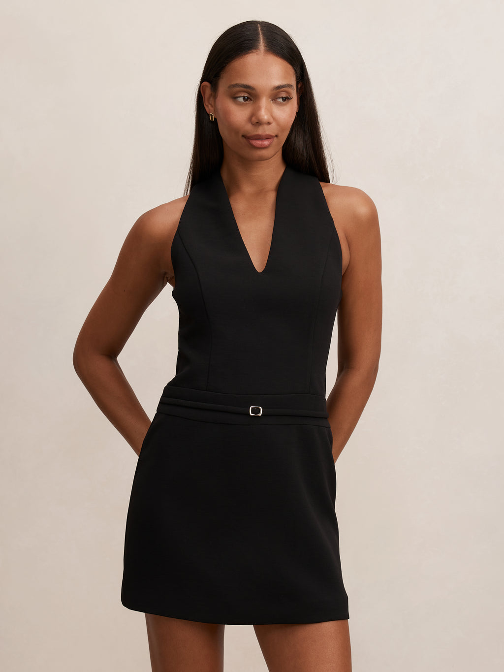 Rhea Belted Tailored Mini Dress